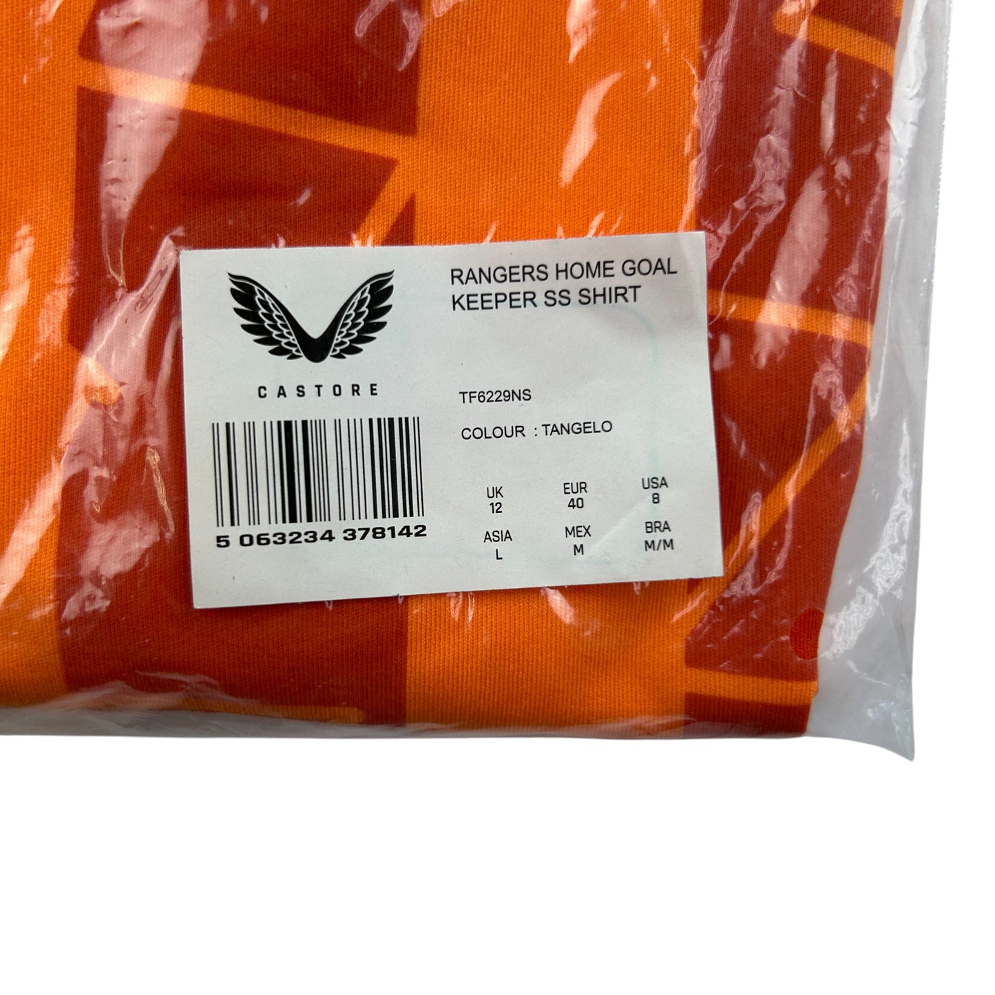 Castore Rangers FC UK 12 Womens Home Goal Keepers Short Sleeved Shirt Orange