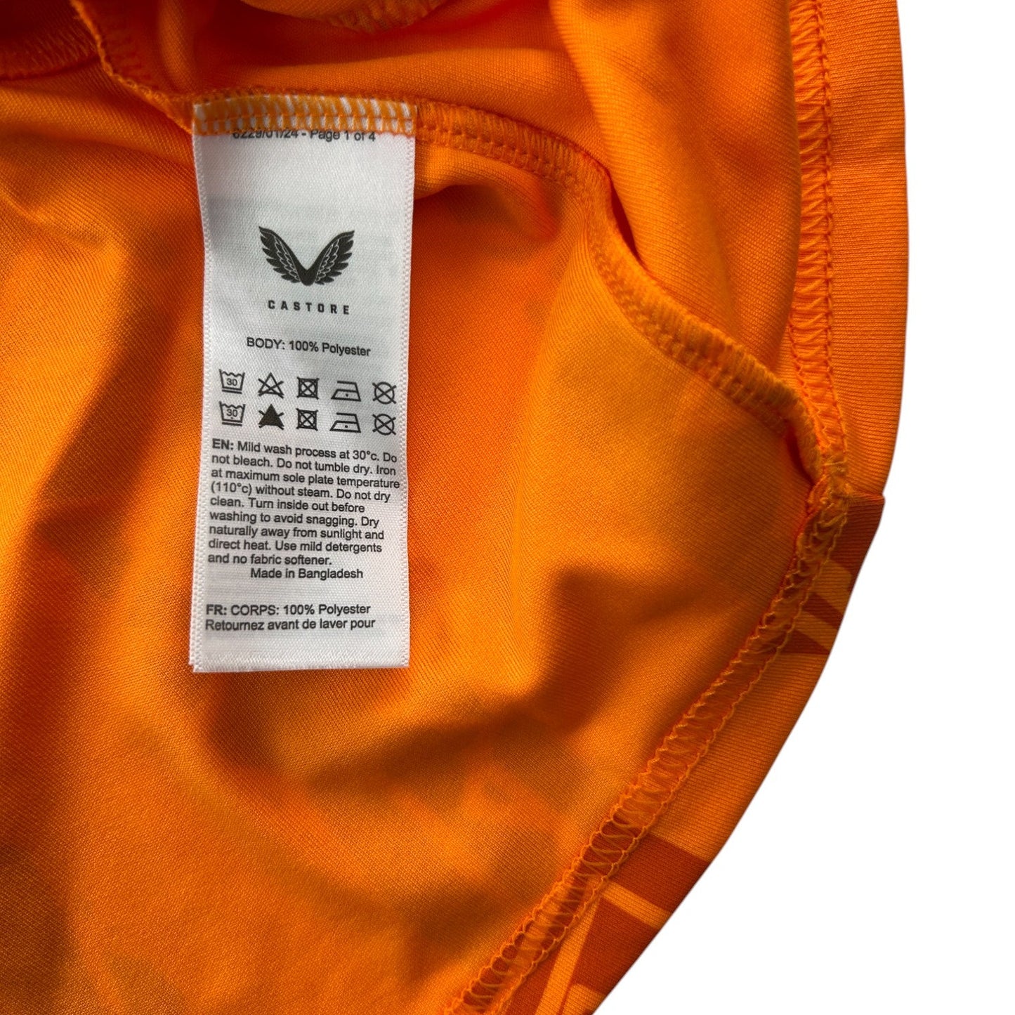 Castore Rangers FC UK 12 Womens Home Goal Keepers Short Sleeved Shirt Orange