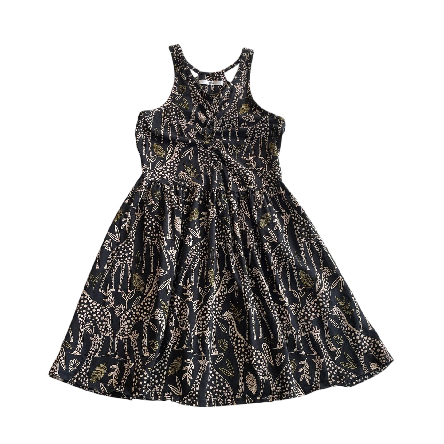 M&S dress 9-10 years black giraffe print sleeveless