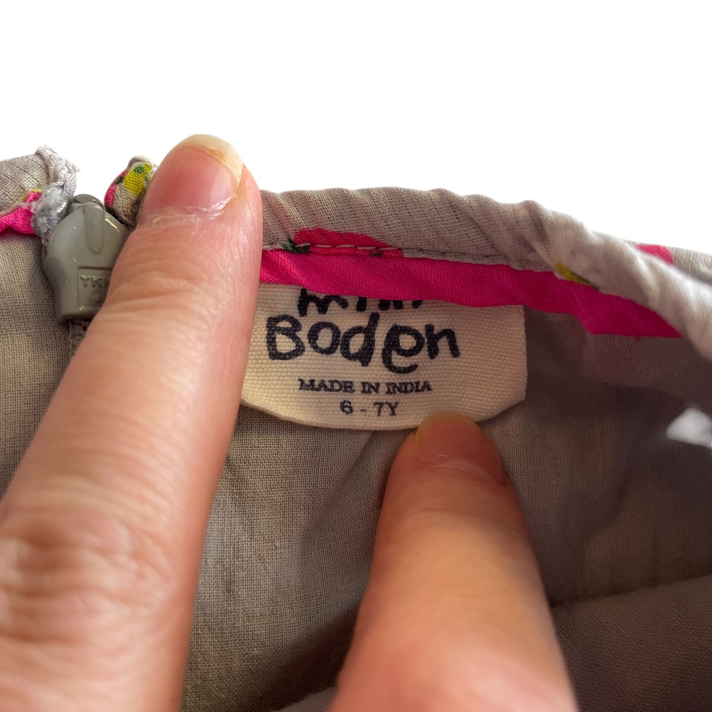 Boden dress 6-7 years light blue and pink strawberries and daisies cotton
