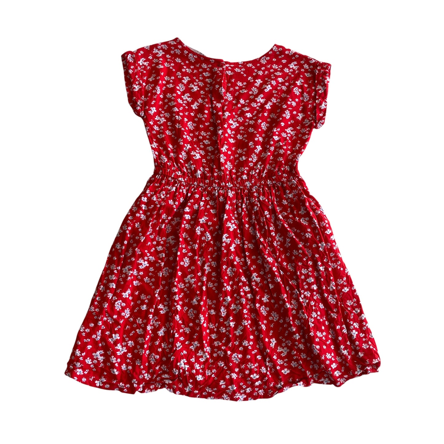 H&M dress 6-7 years red floral summer short sleeve