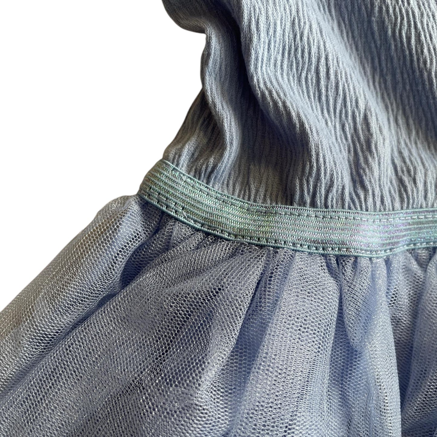 H&M dress 9-10 years light blue tulle layered short sleeve