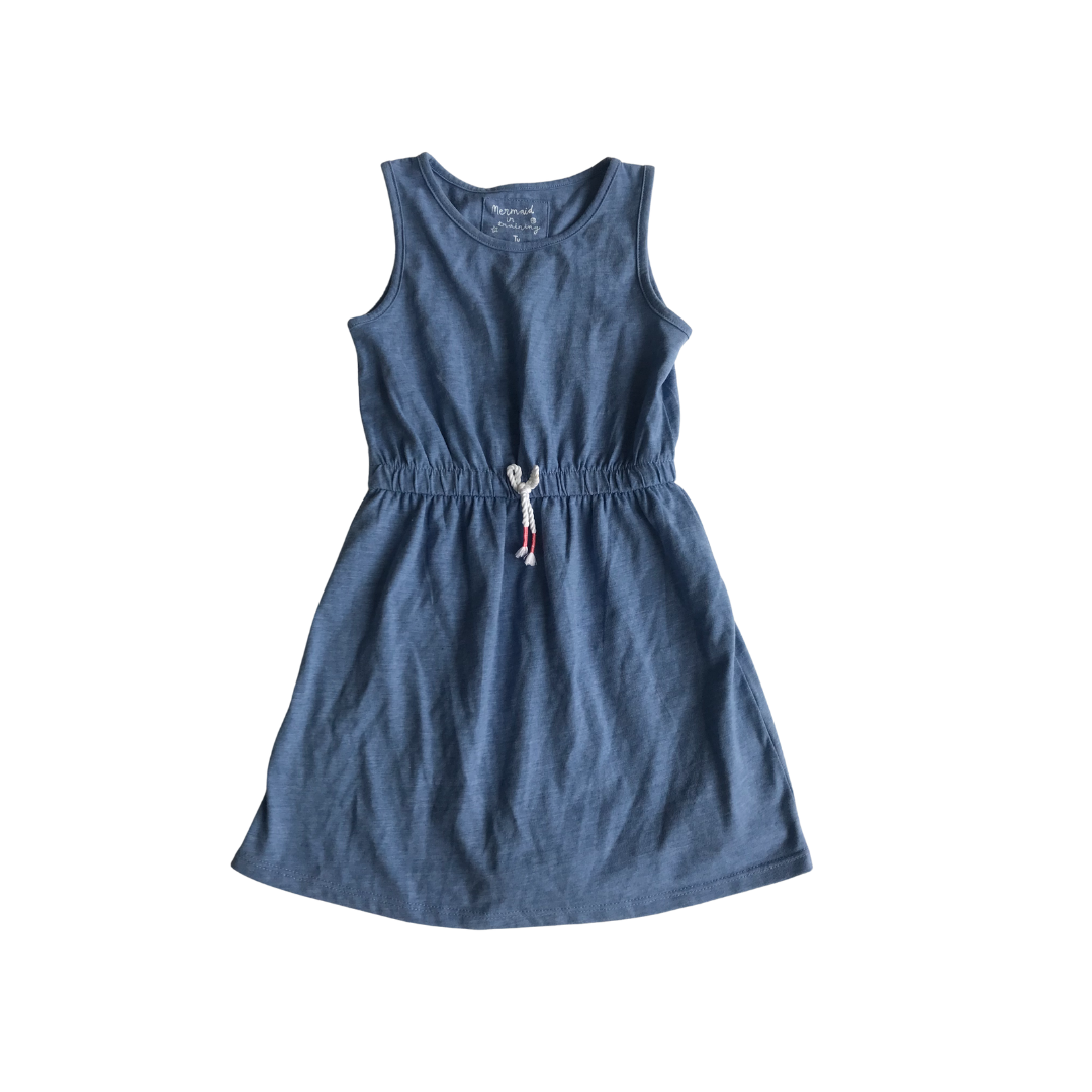 Blue Navy and Grey Printed Dress Bundle Age 4