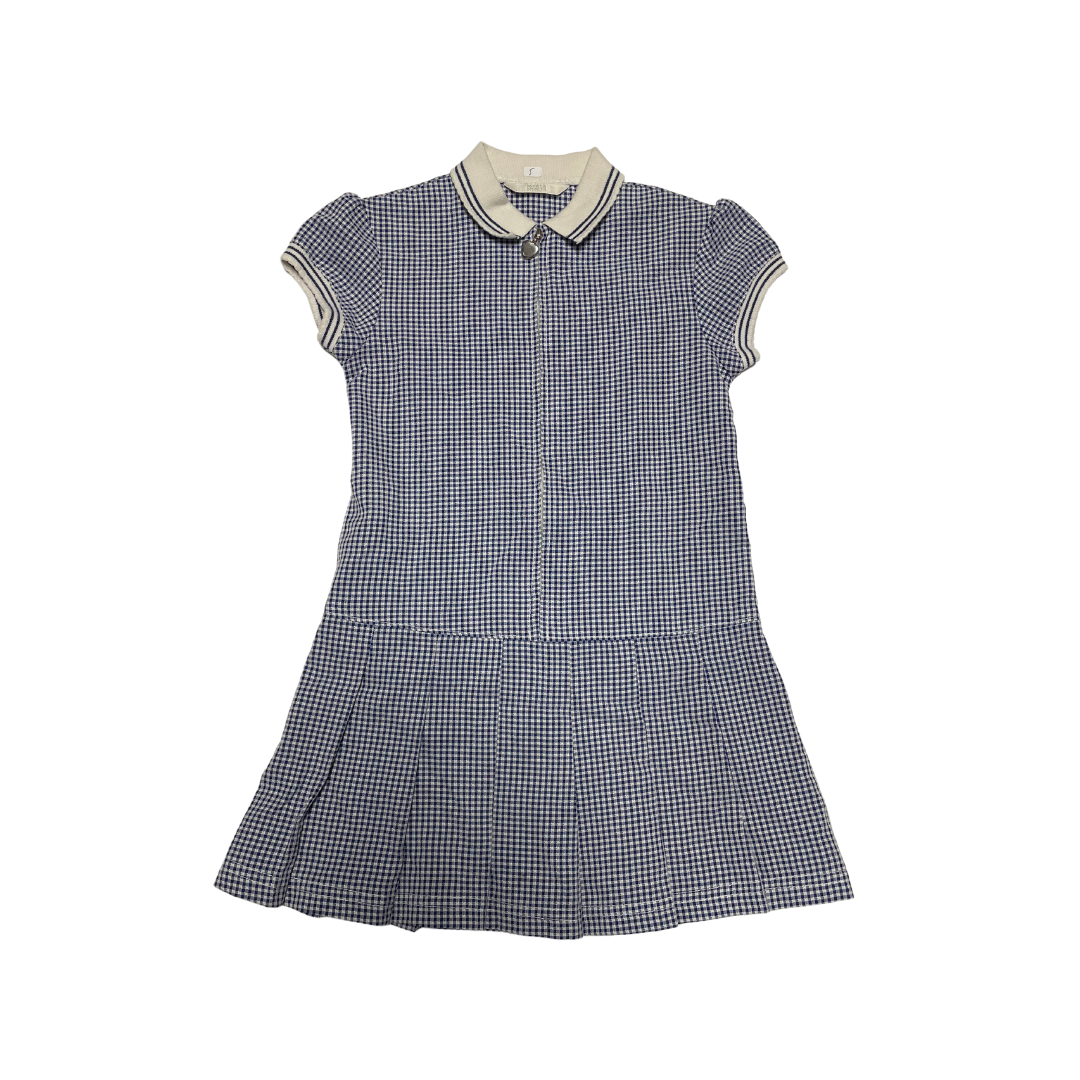 School Summer Gingham Dress with Zipper