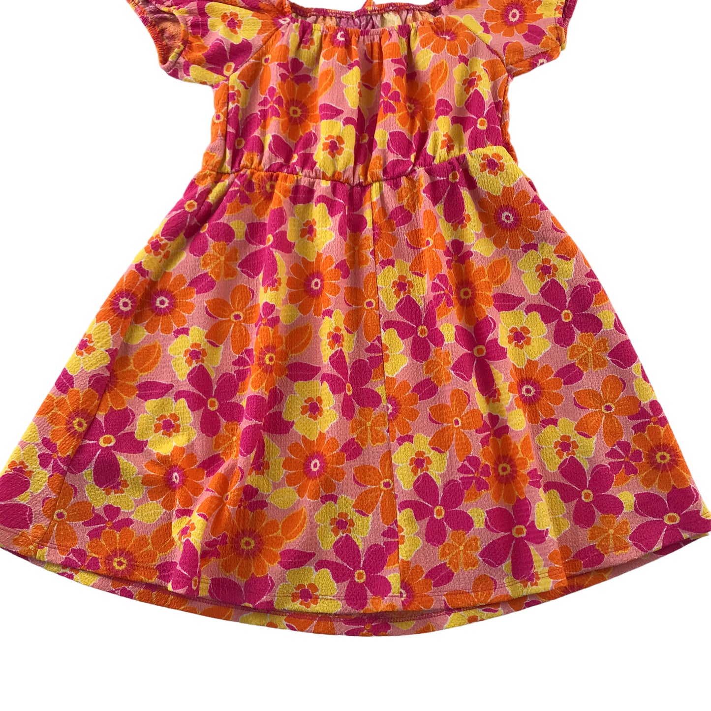 Primark Dress Age 7 Orange and Pink Floral