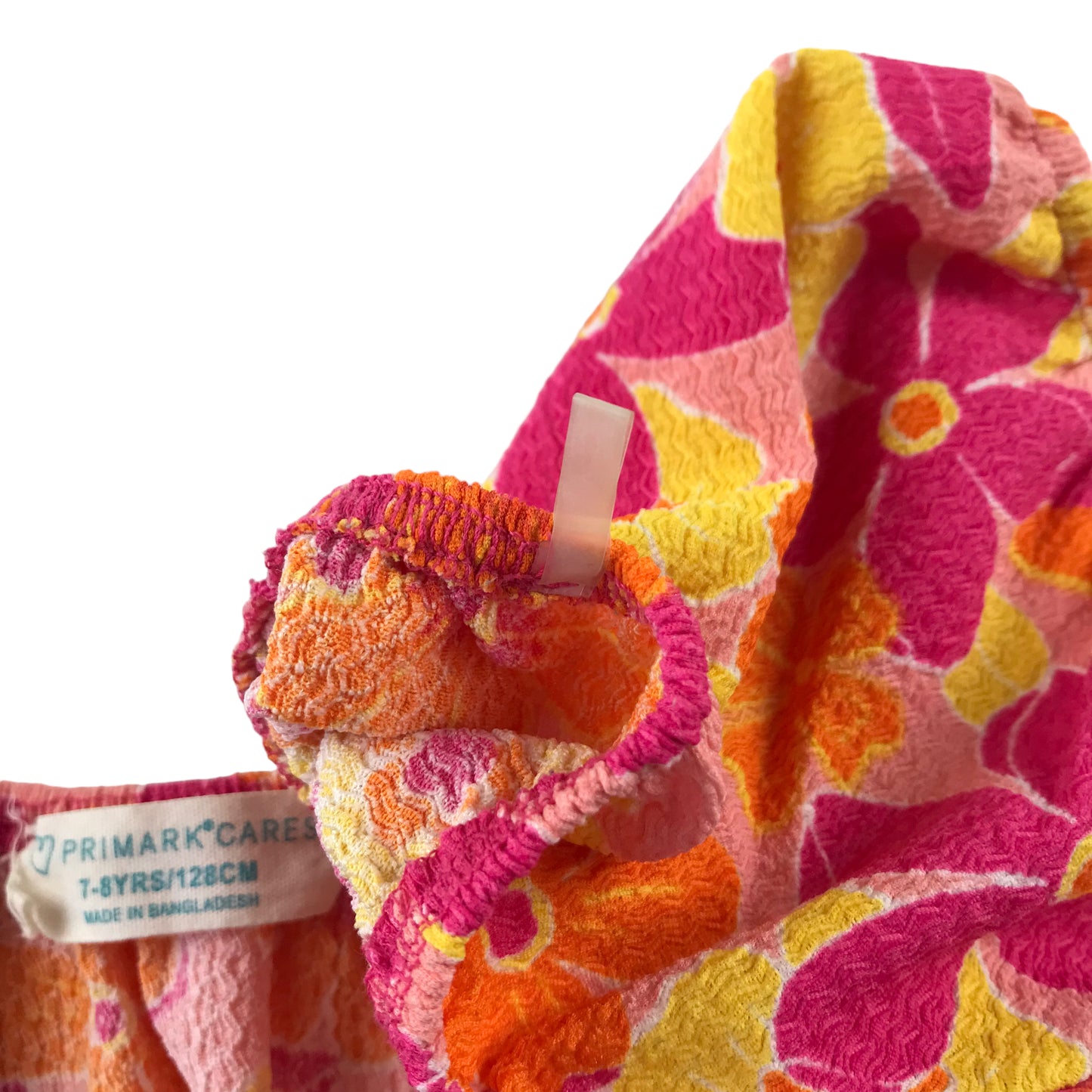 Primark Dress Age 7 Orange and Pink Floral