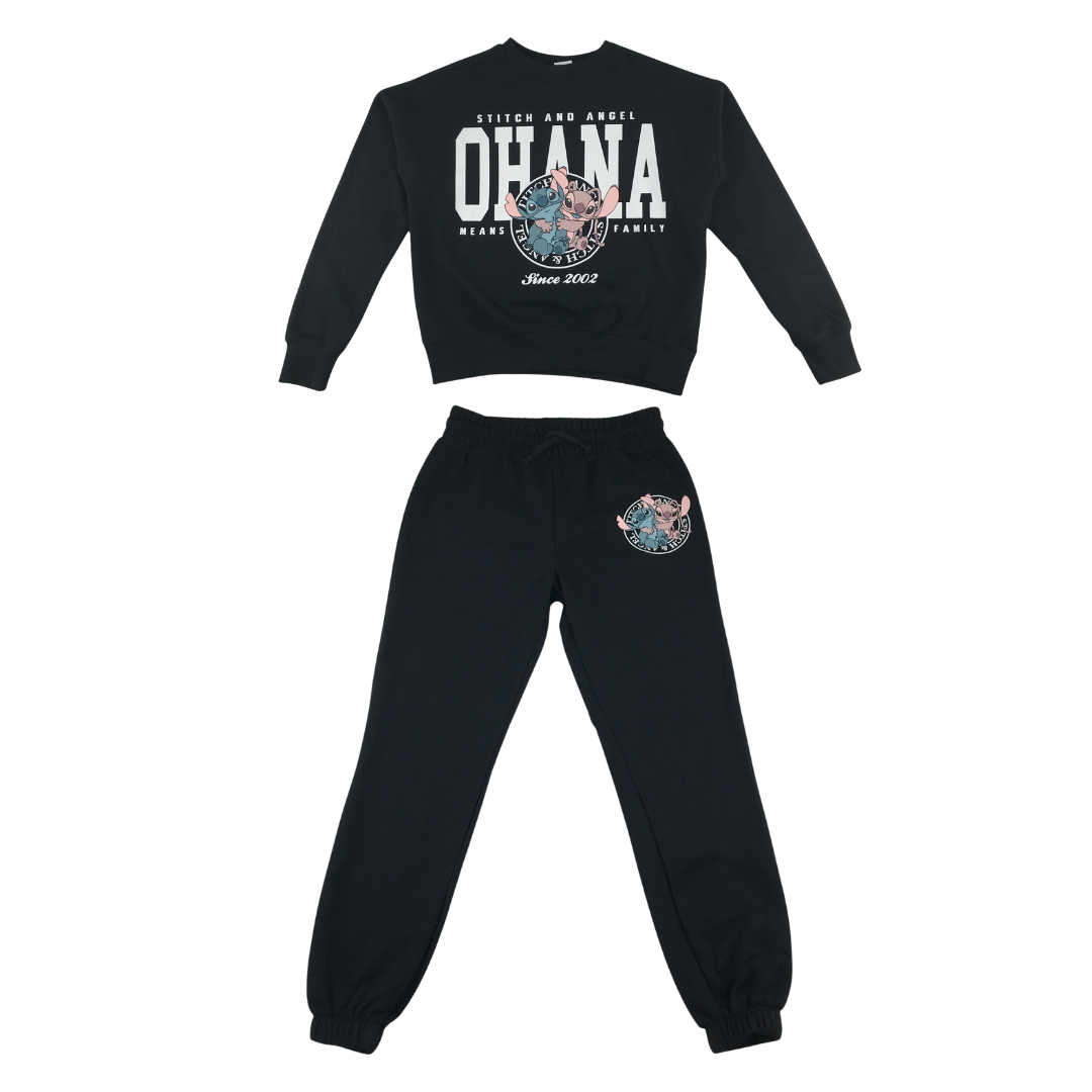 F&F sweater and joggers set 12-13 years black Stitch and Angel Ohana