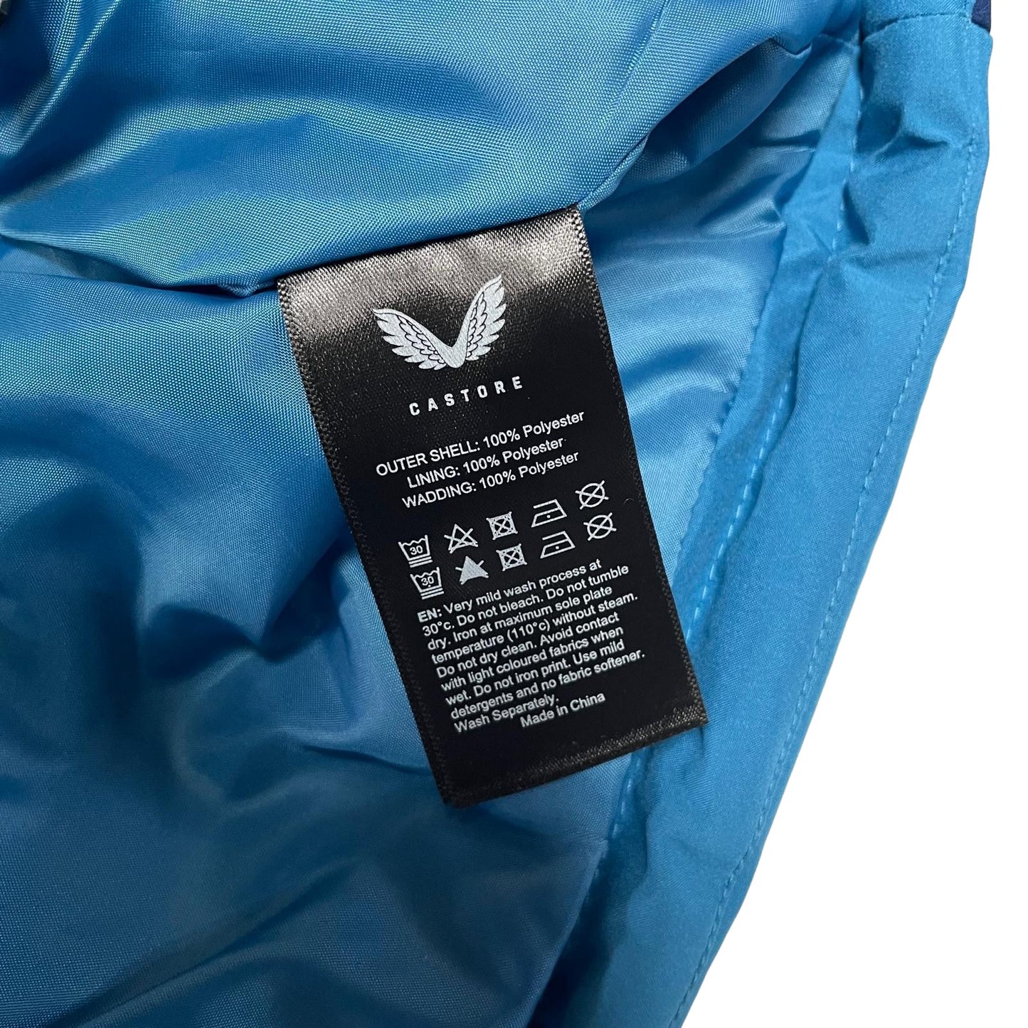 Castore Rangers FC Players Long Training Bench jacket blue and navy parka