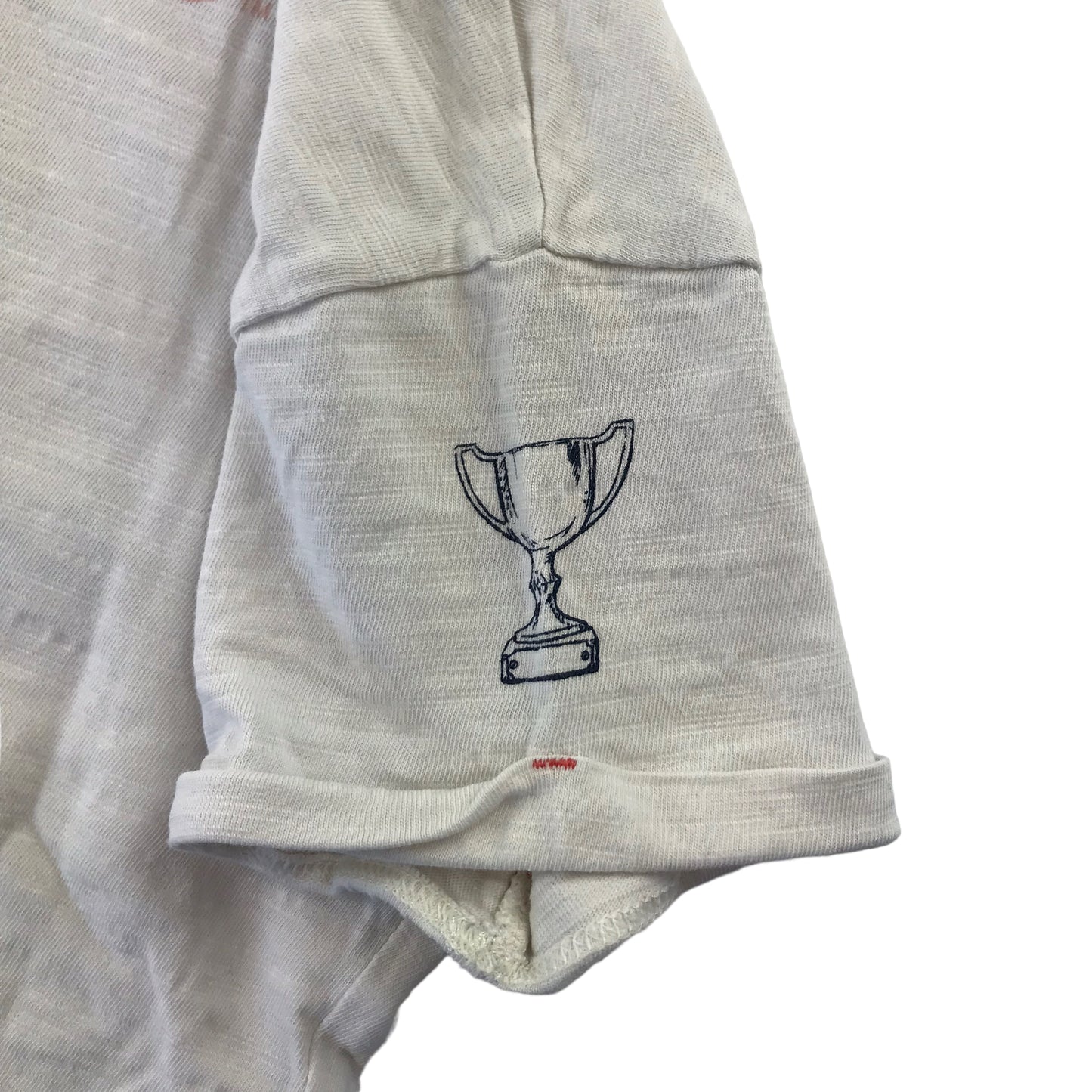 M&S t-shirt 7-8 years white Hogwarts coat of arms short sleeve cotton