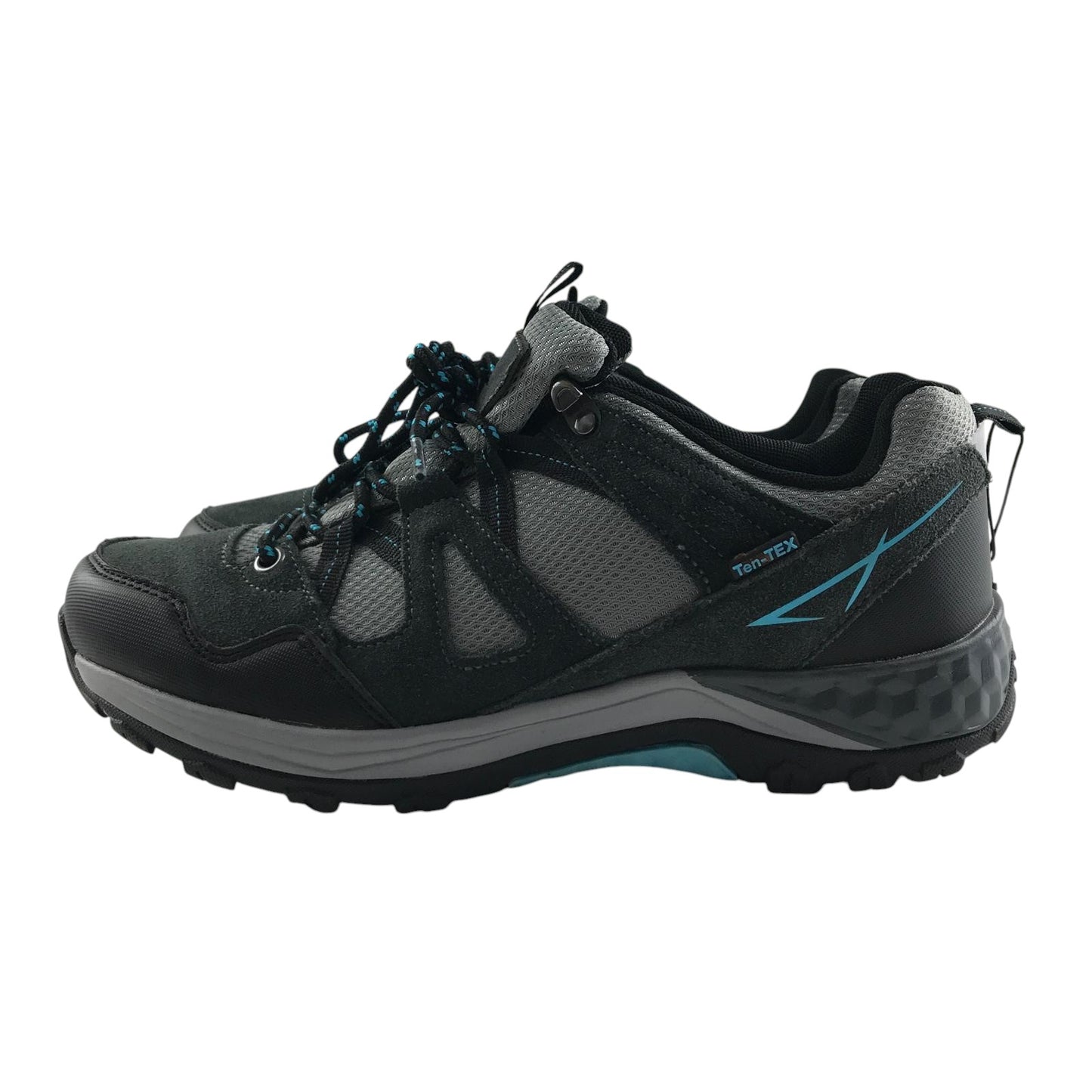 Crane walking trainers shoe size 7 grey and black with blue detailing