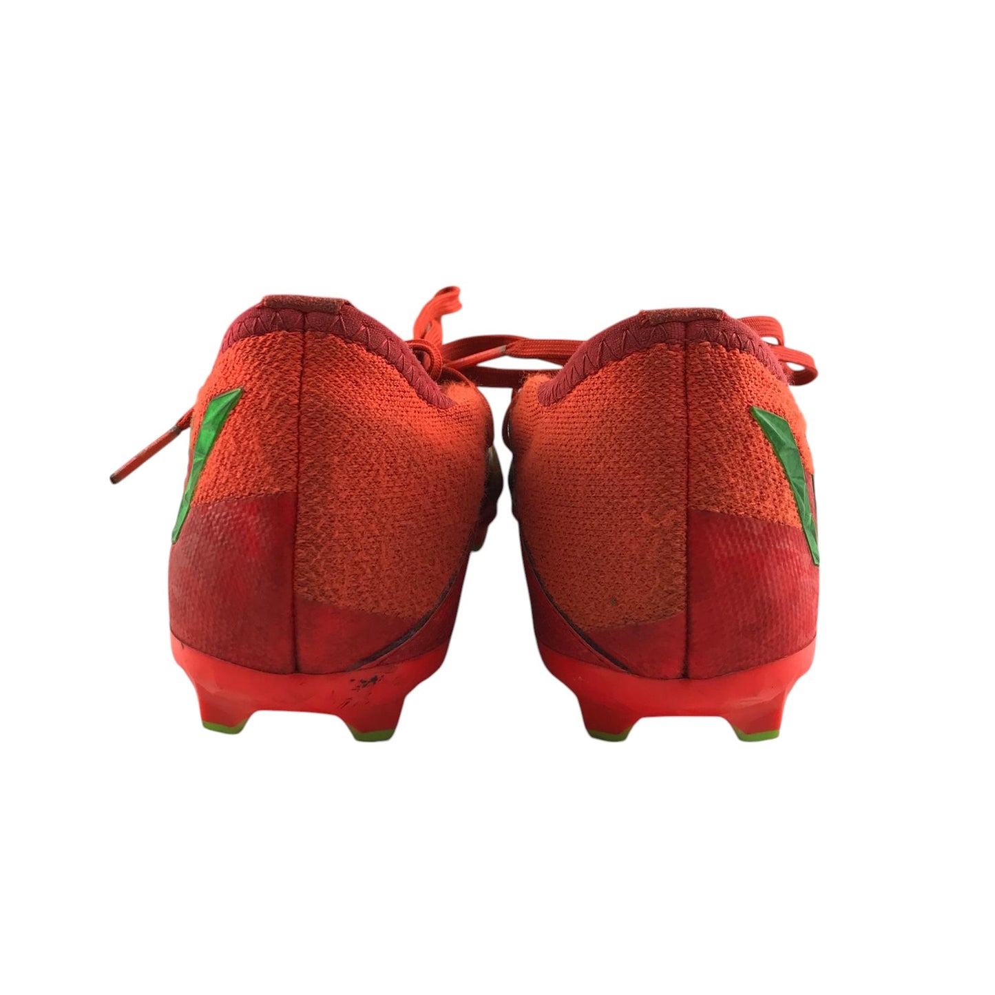Adidas football boots shoe size UK 1 orange with green detailing and plastic studs