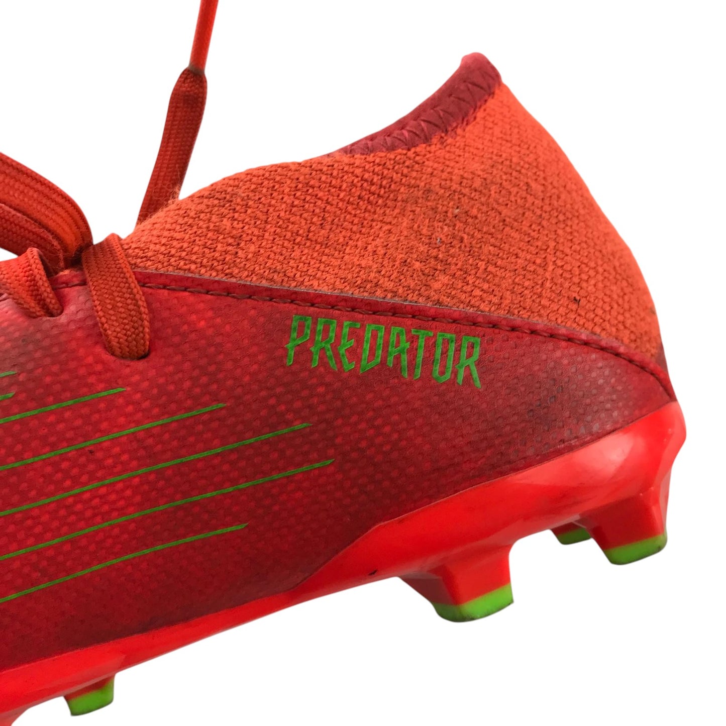 Adidas football boots shoe size UK 1 orange with green detailing and plastic studs