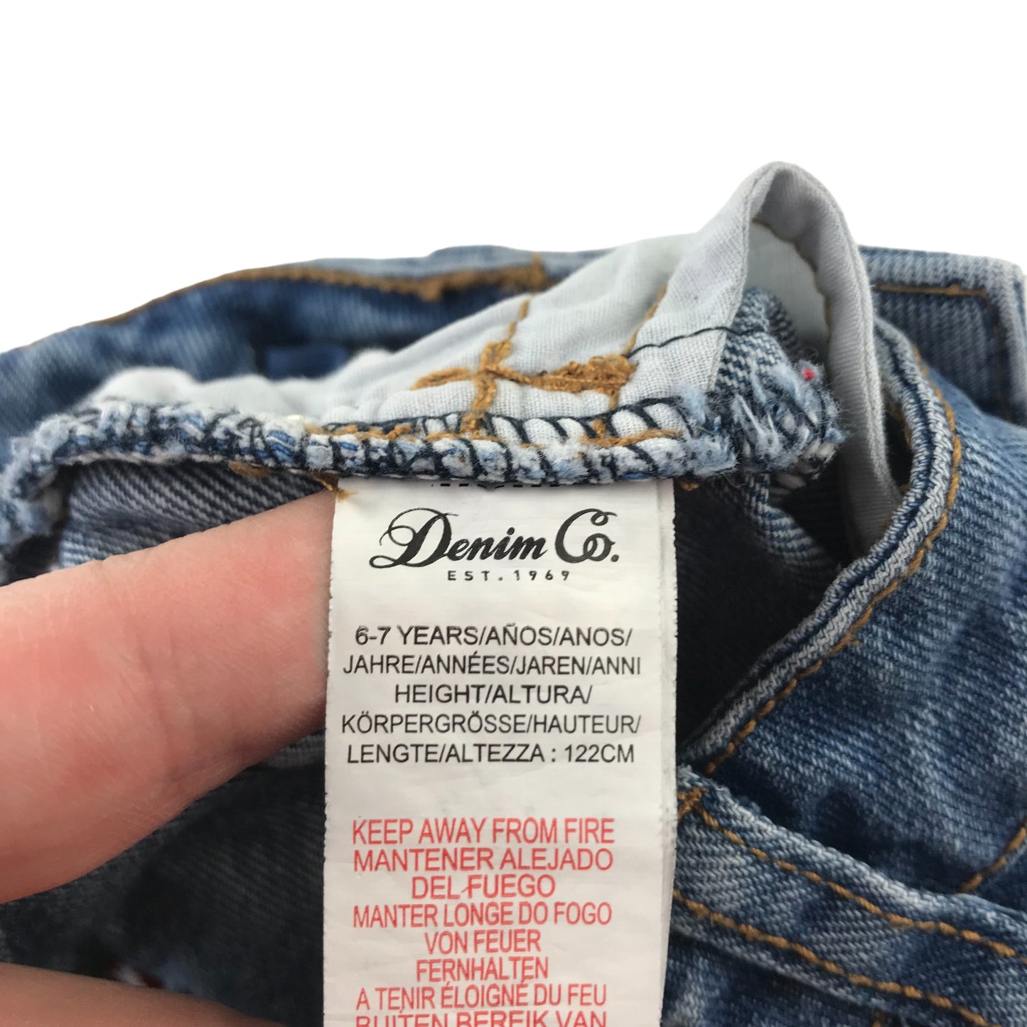 Primark DenimCo Shorts Age 6 Blue Denim Cherry Embroidery Cotton