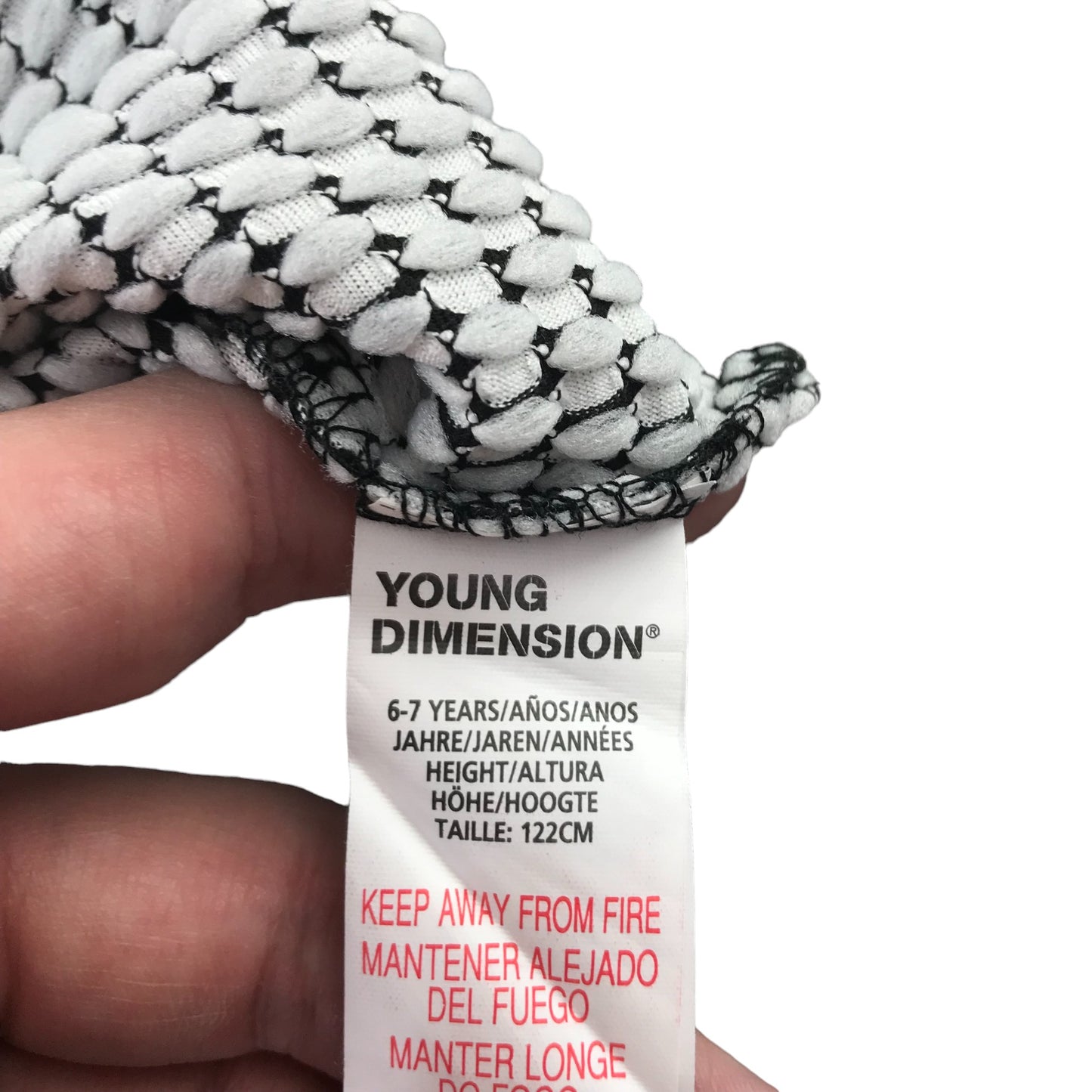 YD Skirt Age 6 White and Black Pattern Jersey