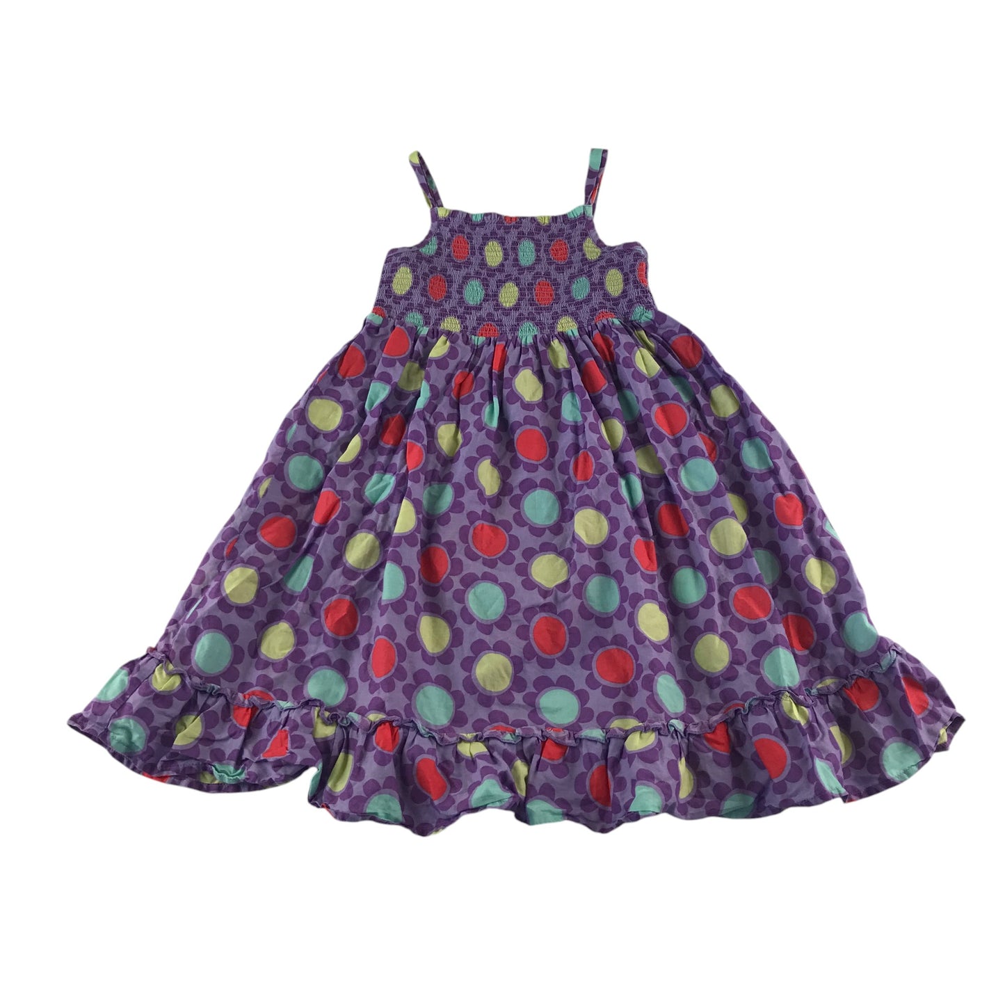 M&S dress 5-6 years purple floral print cotton