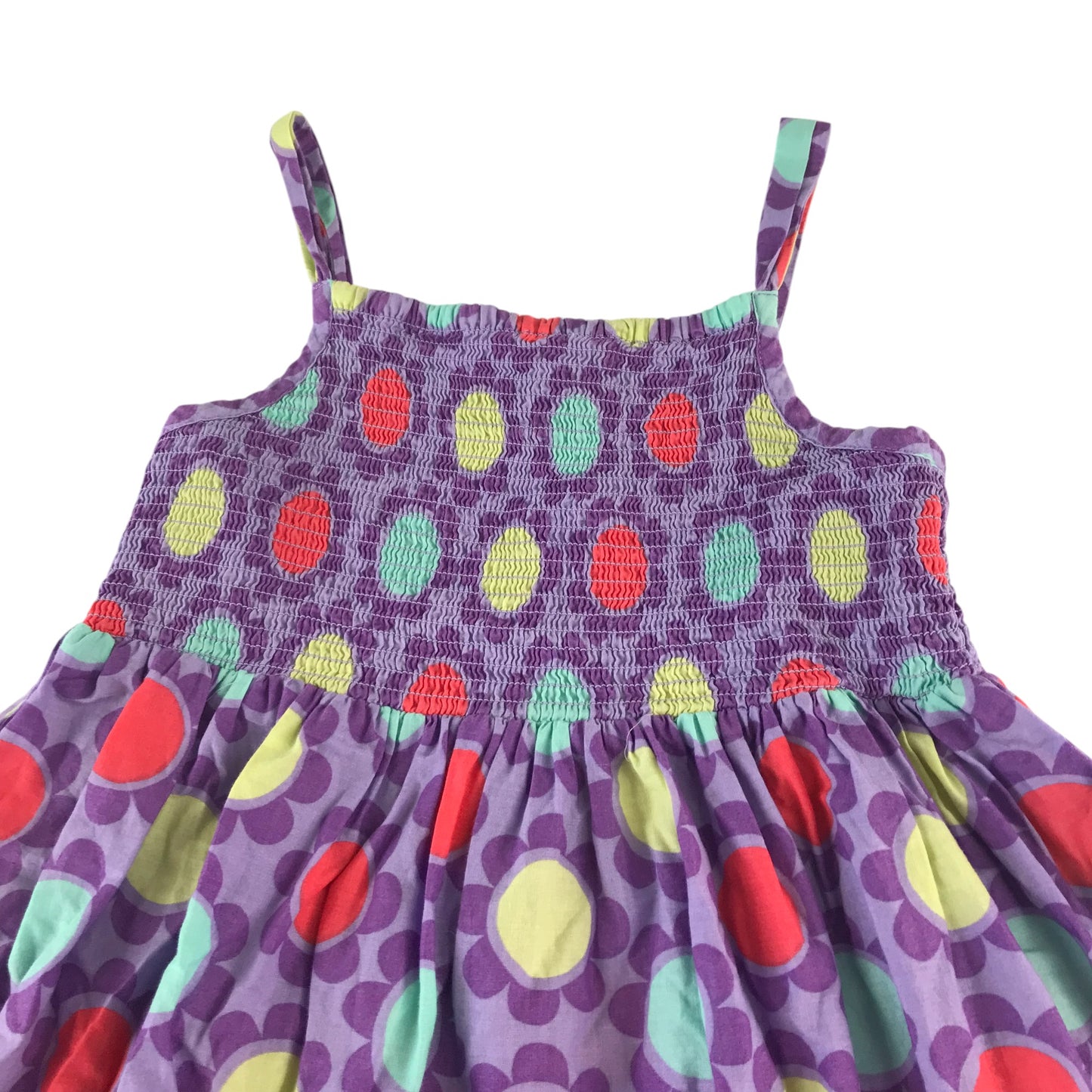 M&S dress 5-6 years purple floral print cotton