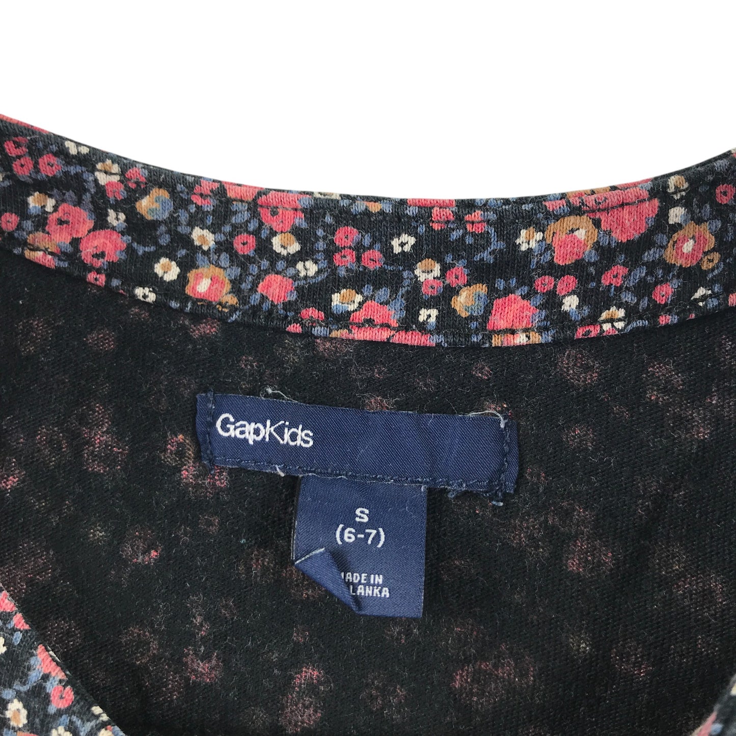 GAP dress 6-7 years red floral long sleeve cotton