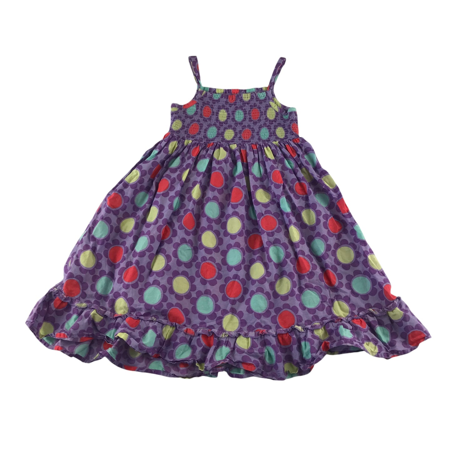 M&S dress 5-6 years purple floral print cotton