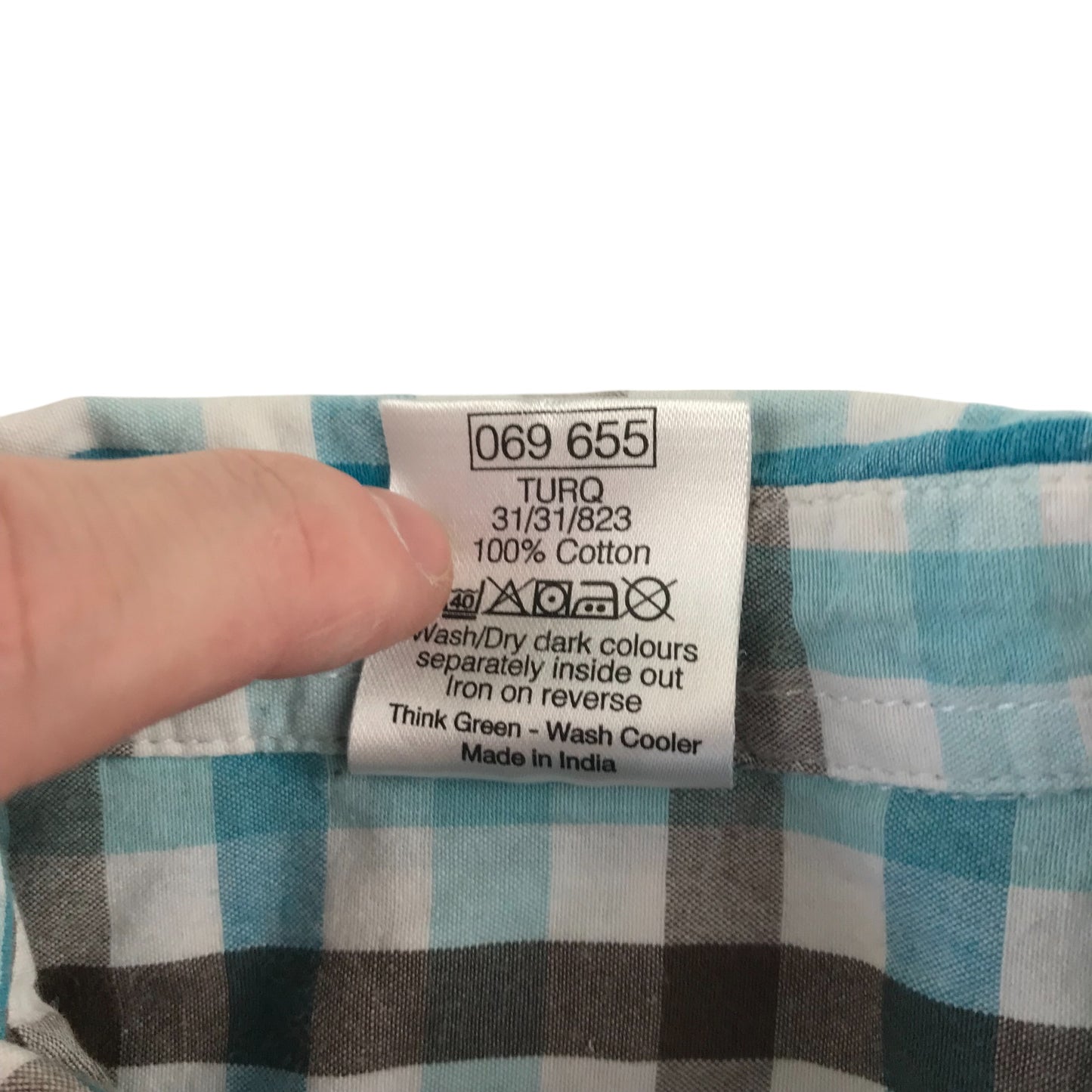M&Co shirt 4-5 years white light blue checked cotton