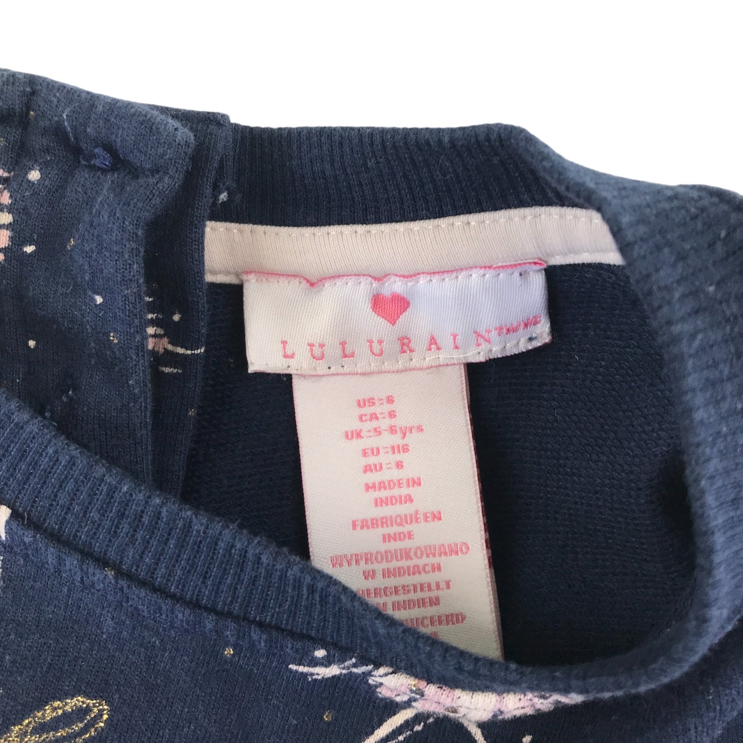 Lulurain dress 5-6 years navy ballerina long sleeve jersey