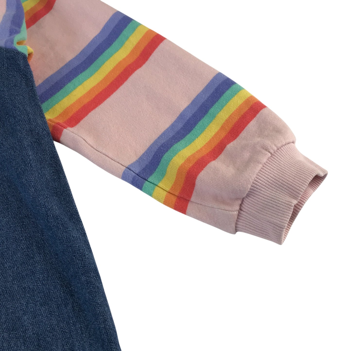 Next dress 5-6 years blue denim and jersey material A-line dress long sleeve cotton