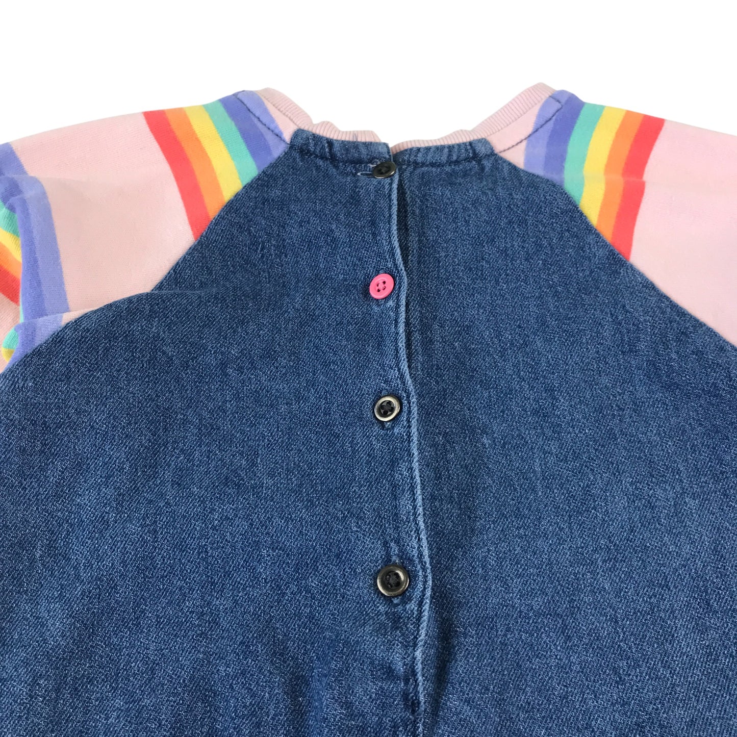 Next dress 5-6 years blue denim and jersey material A-line dress long sleeve cotton
