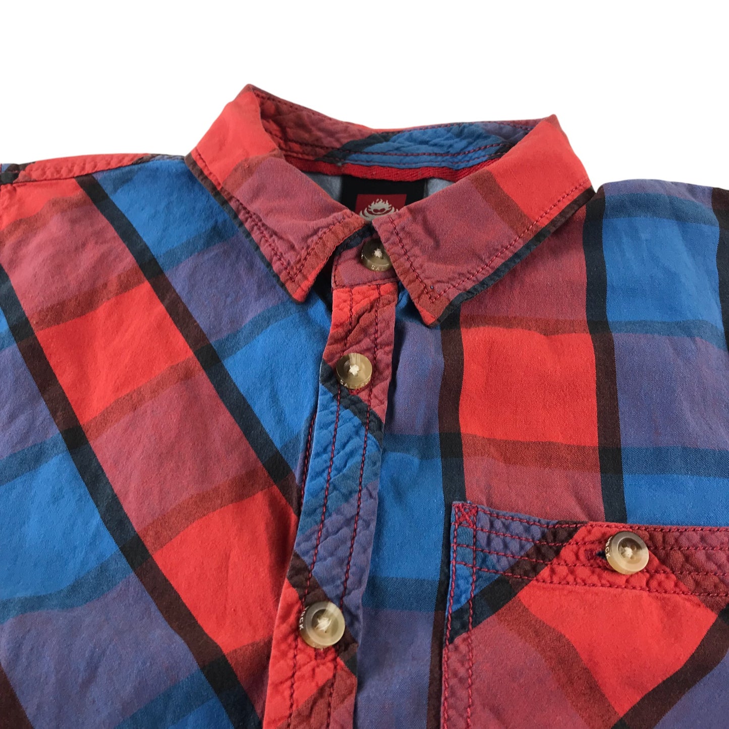 Saltrock shirt 9-10 years red and blue checked design pattern cotton