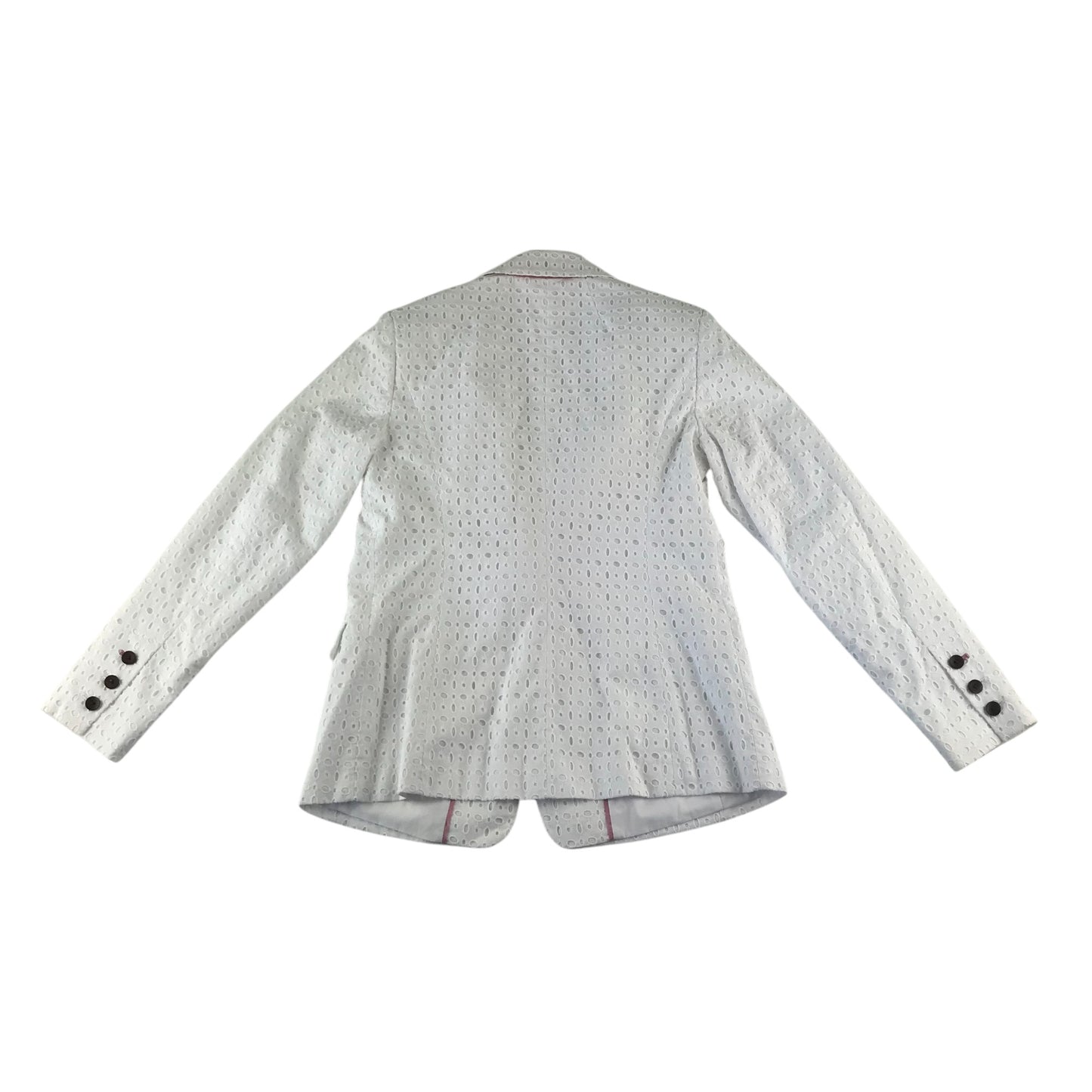 Boden blazer women's size 10 white embroidered cotton