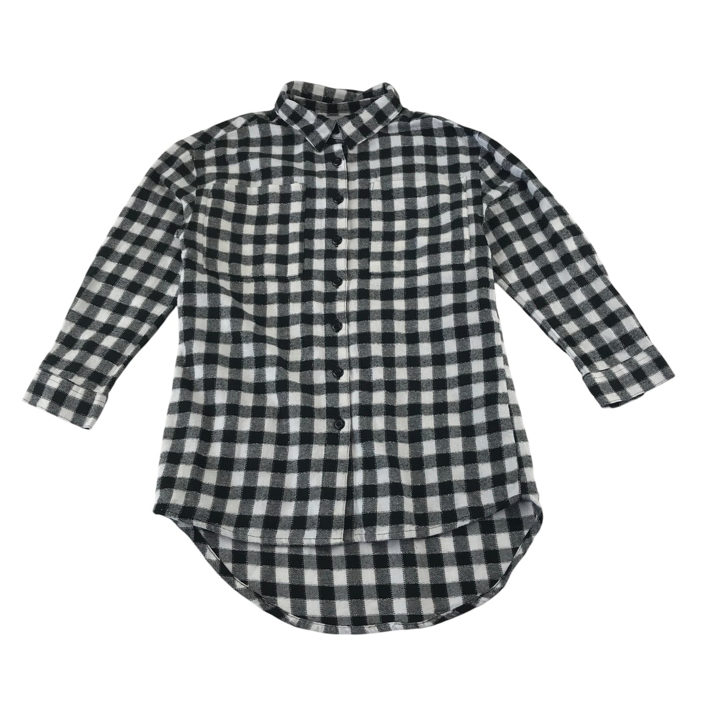 Matalan dress 8 years black and white checked shirt dress with sparkles