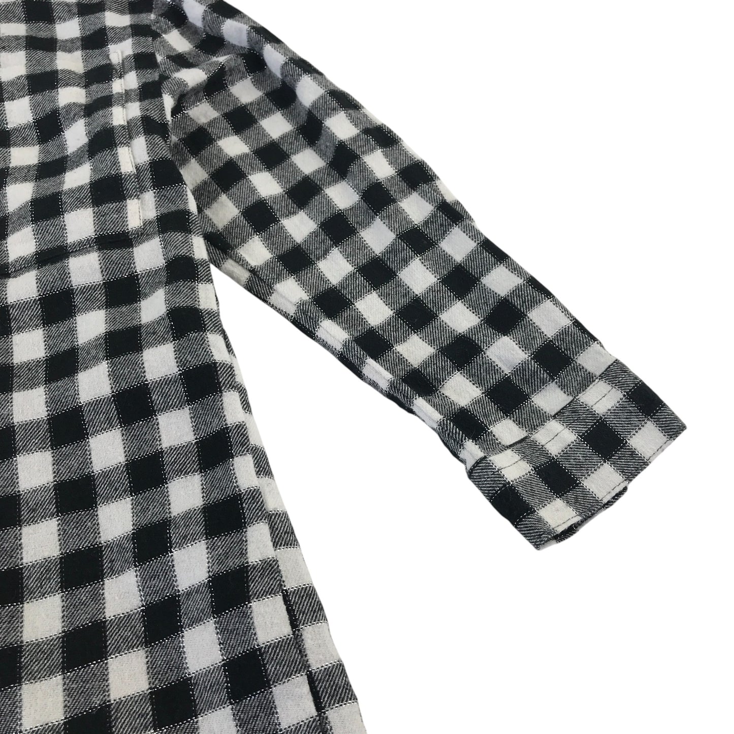 Matalan dress 8 years black and white checked shirt dress with sparkles