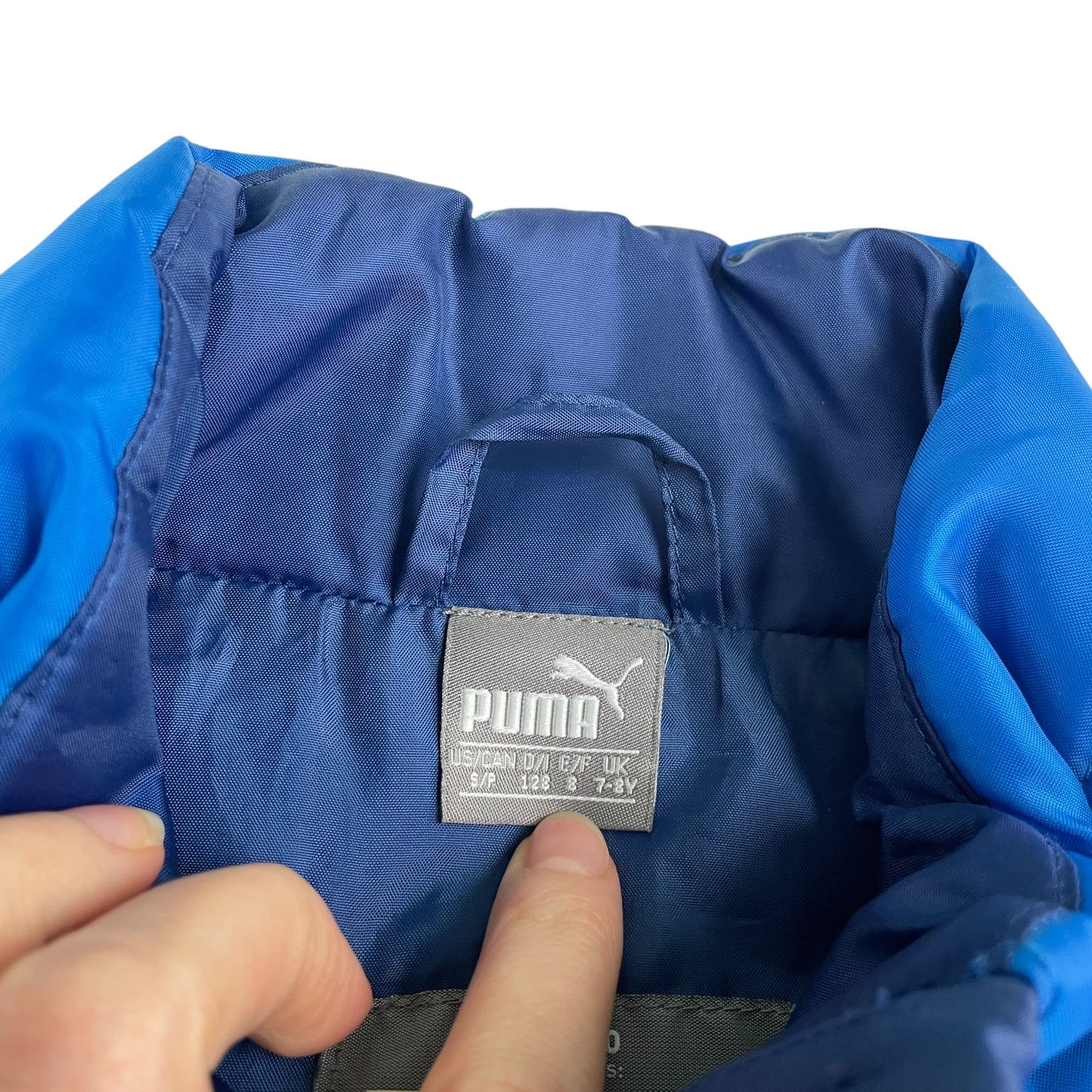 Puma jacket 7-8 years royal blue light puffer with zipper