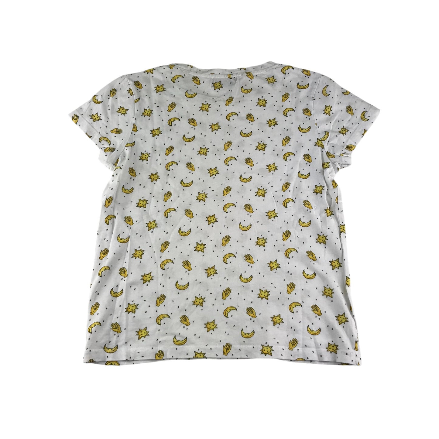Pull & Bear t-shirt women size S white celestial short sleeve