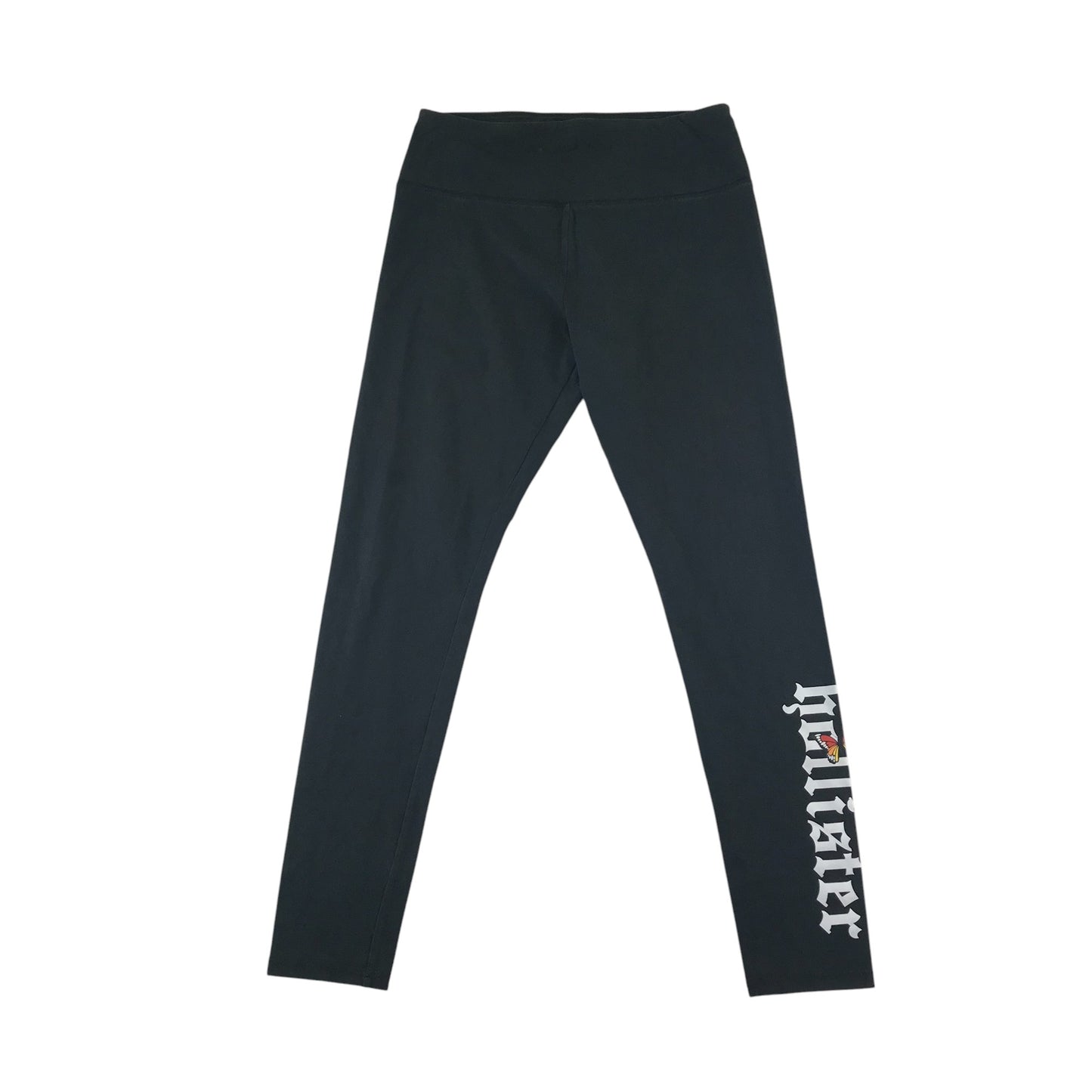 Hollister leggings women's size M black ultra high rise print image on leg