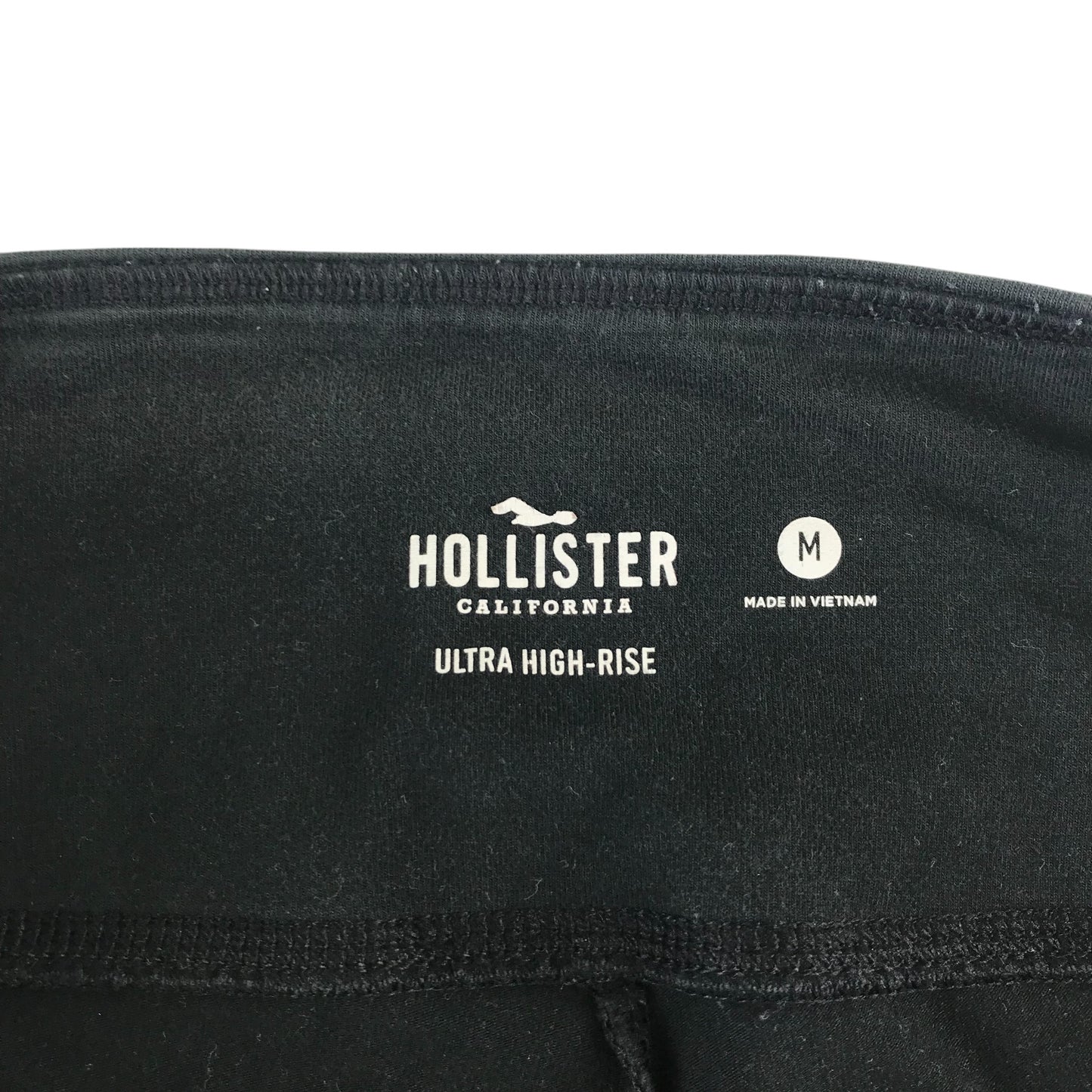 Hollister leggings women's size M black ultra high rise print image on leg
