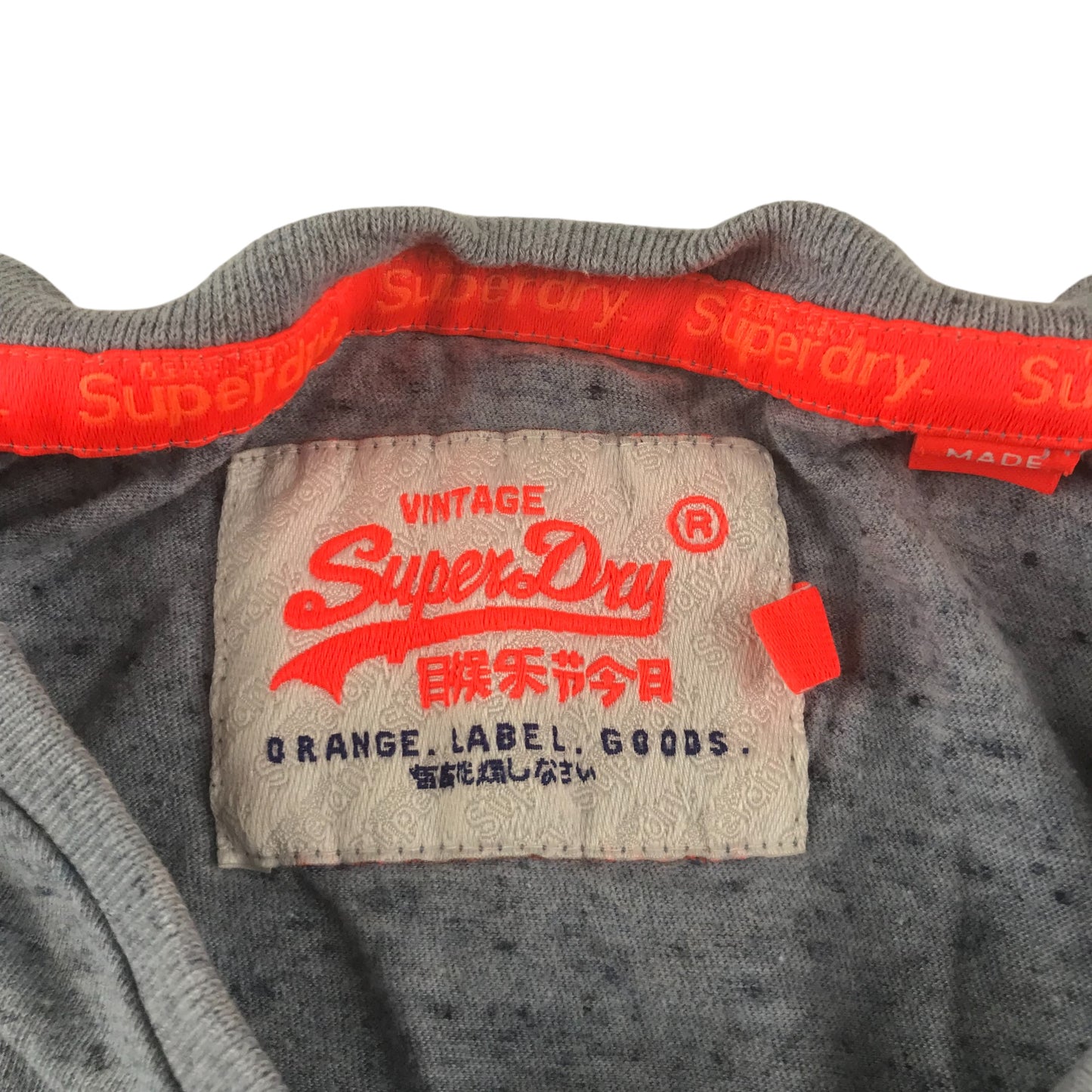 SuperDry t-shirt adult size M greyish light blue short sleeve cotton