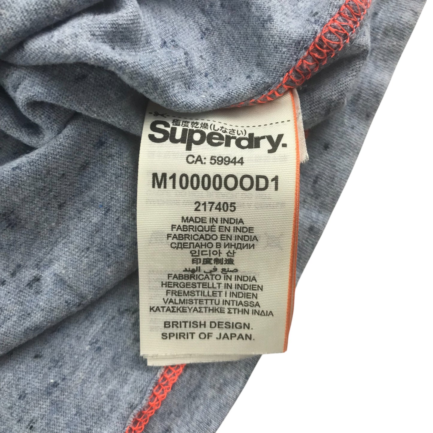 SuperDry t-shirt adult size M greyish light blue short sleeve cotton