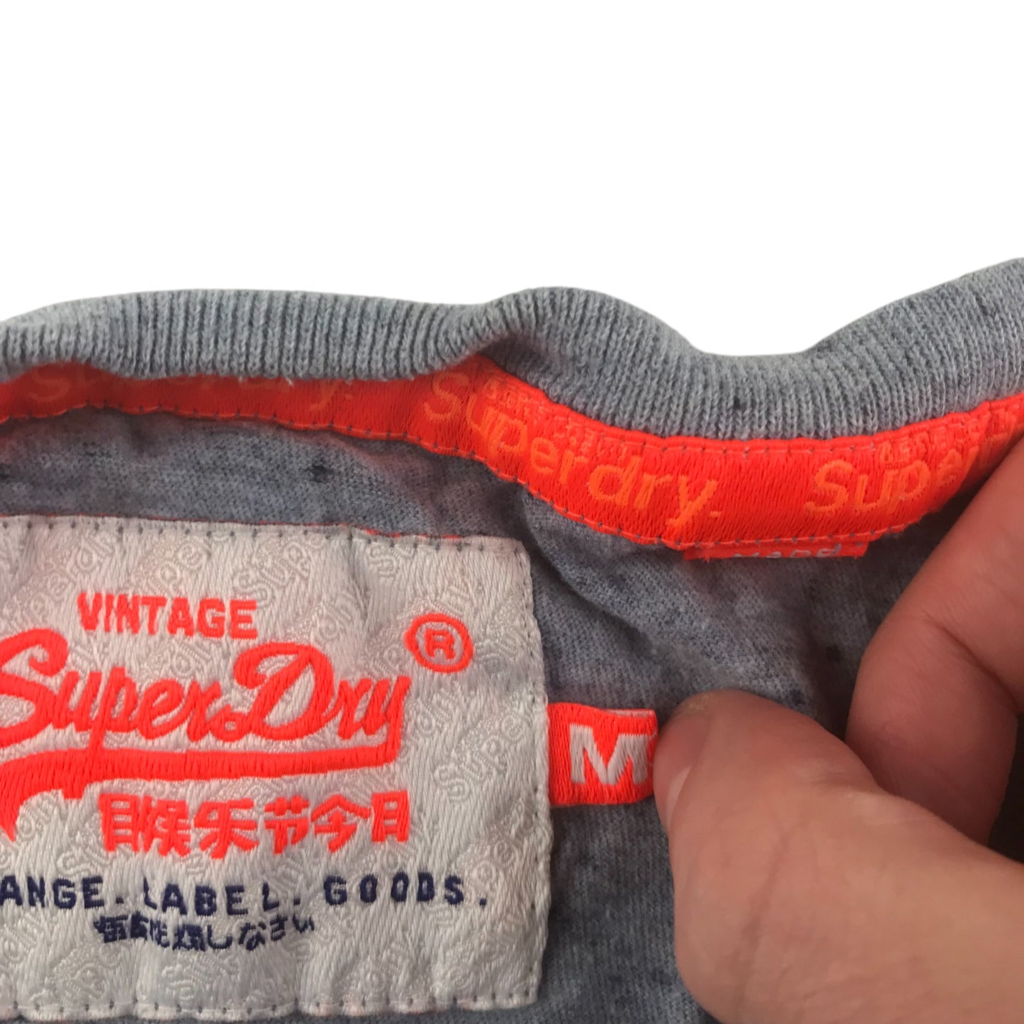 SuperDry t-shirt adult size M greyish light blue short sleeve cotton