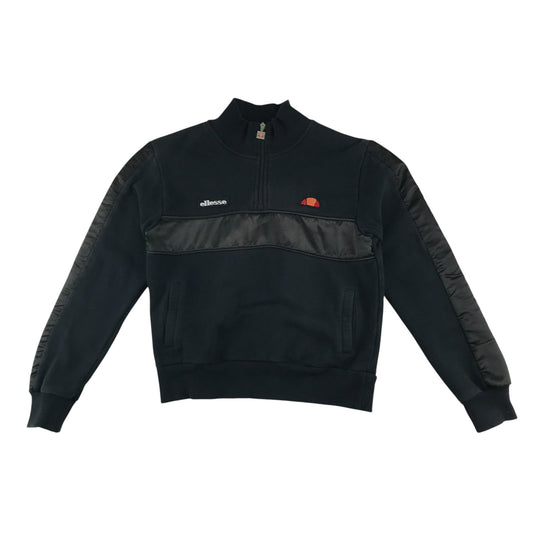 Ellesse sweater women's S black quarter zipper and logos