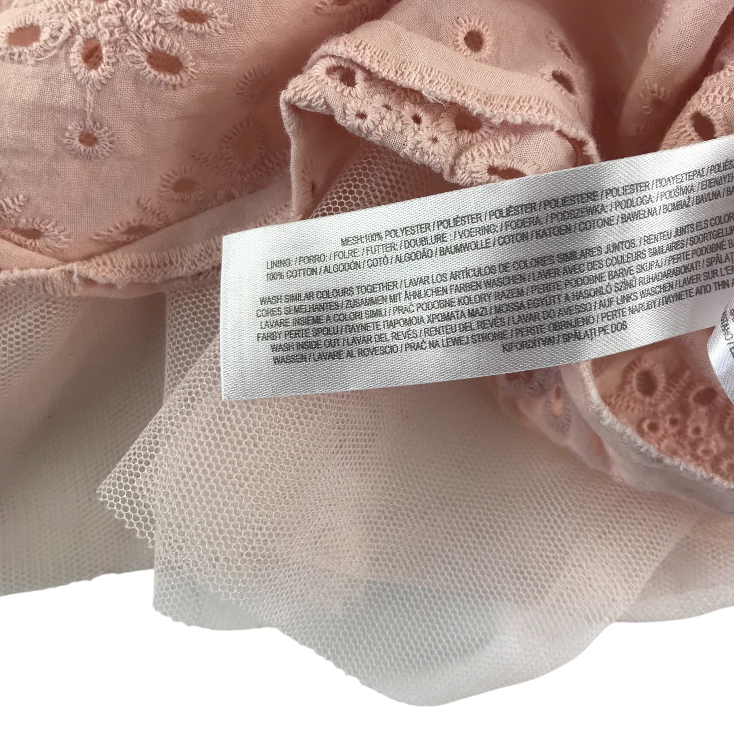 Primark dress 5-6 years pink frilled shoulders and tulle skirt