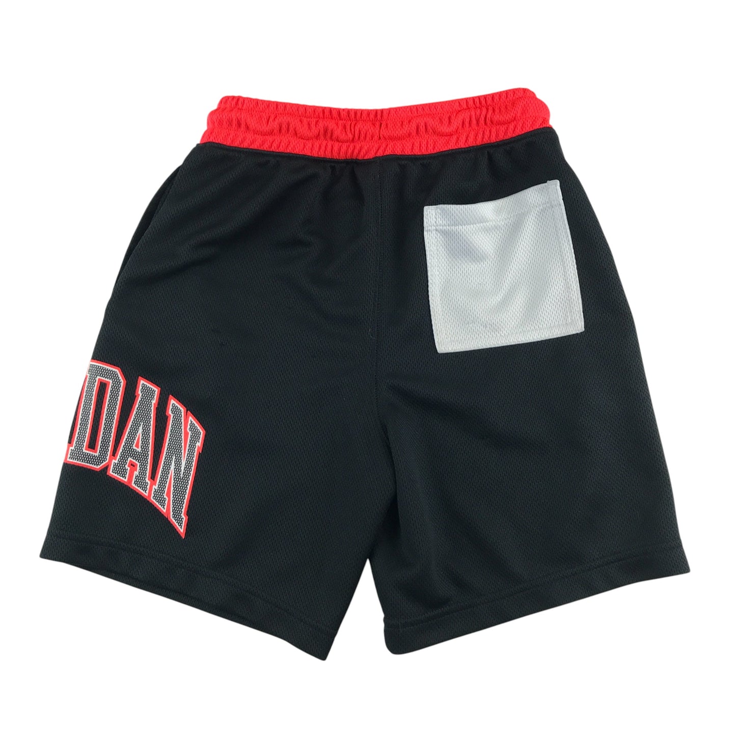 Jordan sports shorts 9-10 years black with red waistband and logos