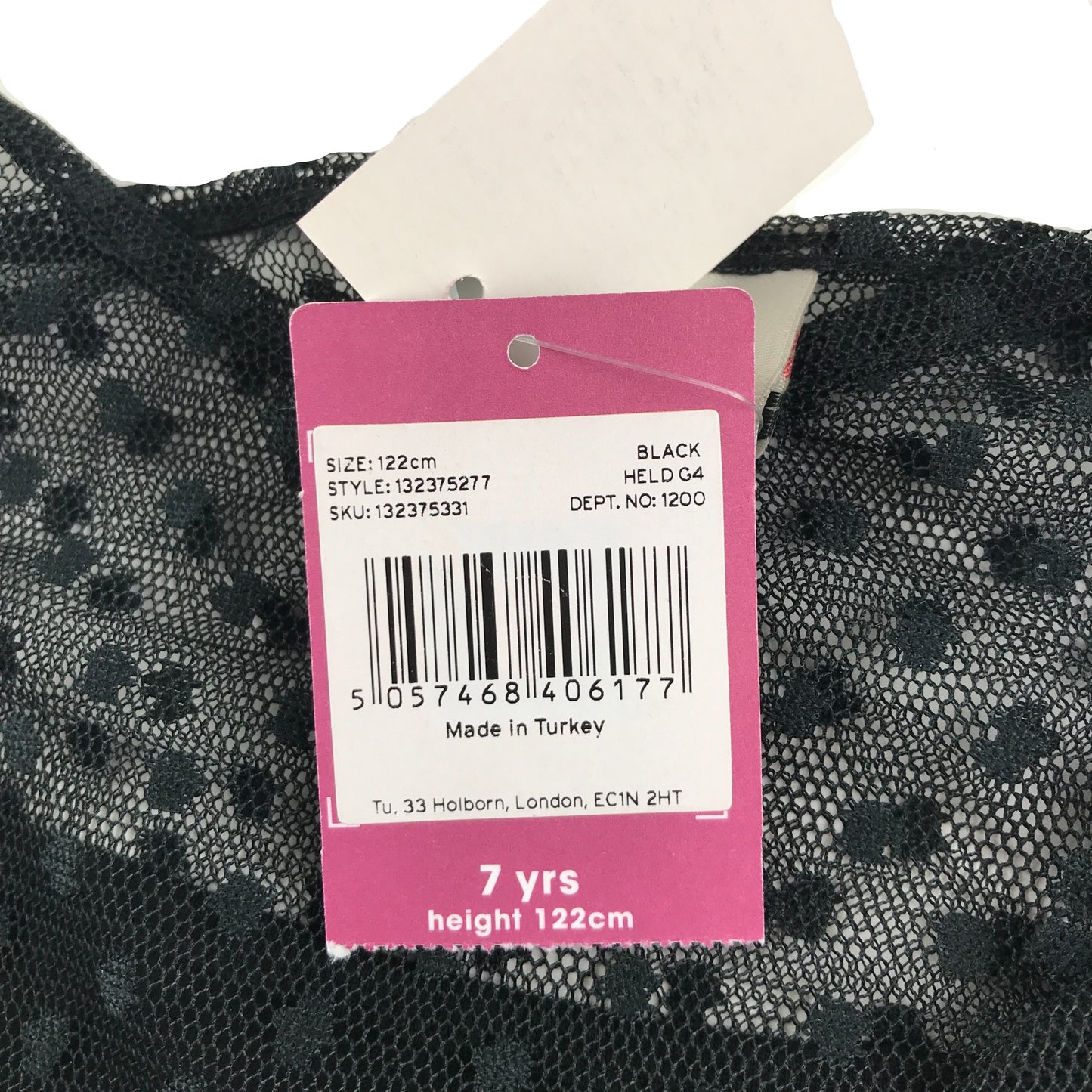 Tu dress 6-7 years black mesh outer dot pattern with under vest