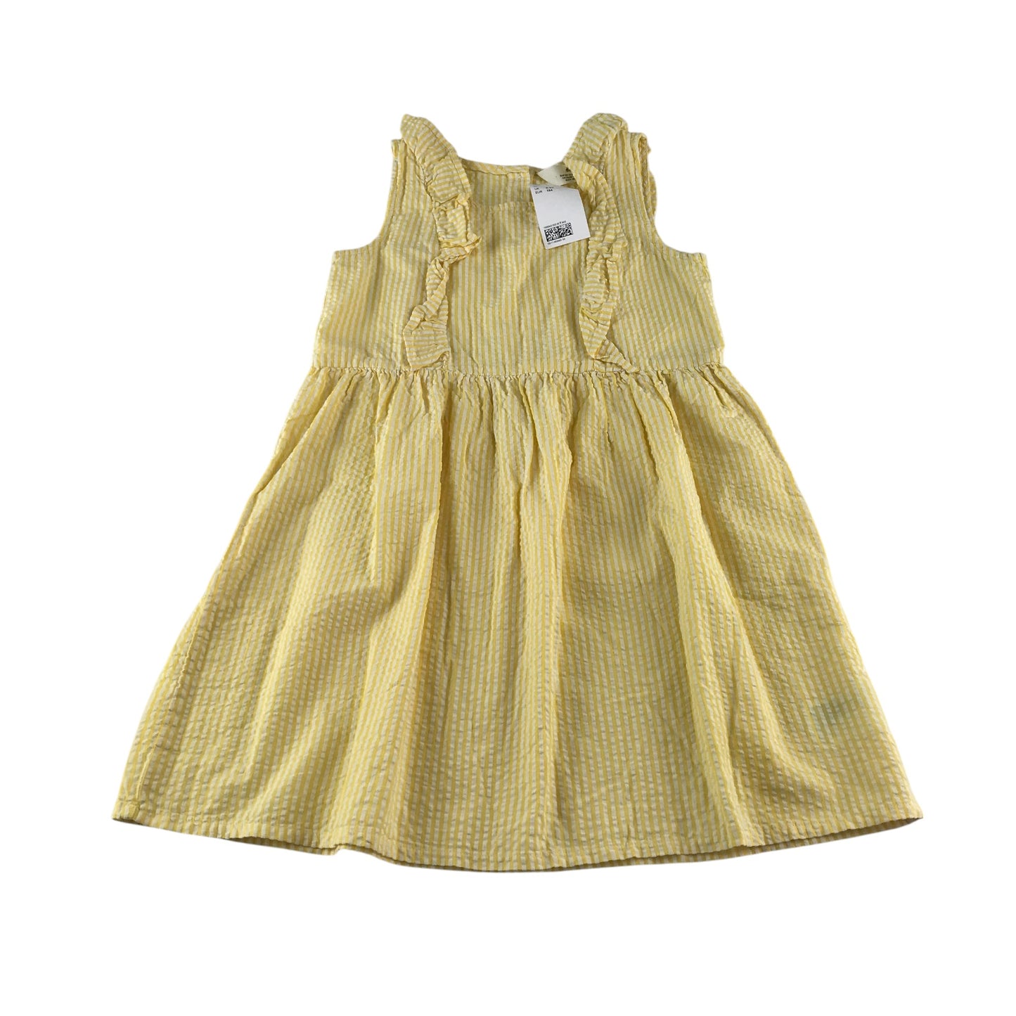H&M dress 8-9 years yellow and white vertical stripy summer dress