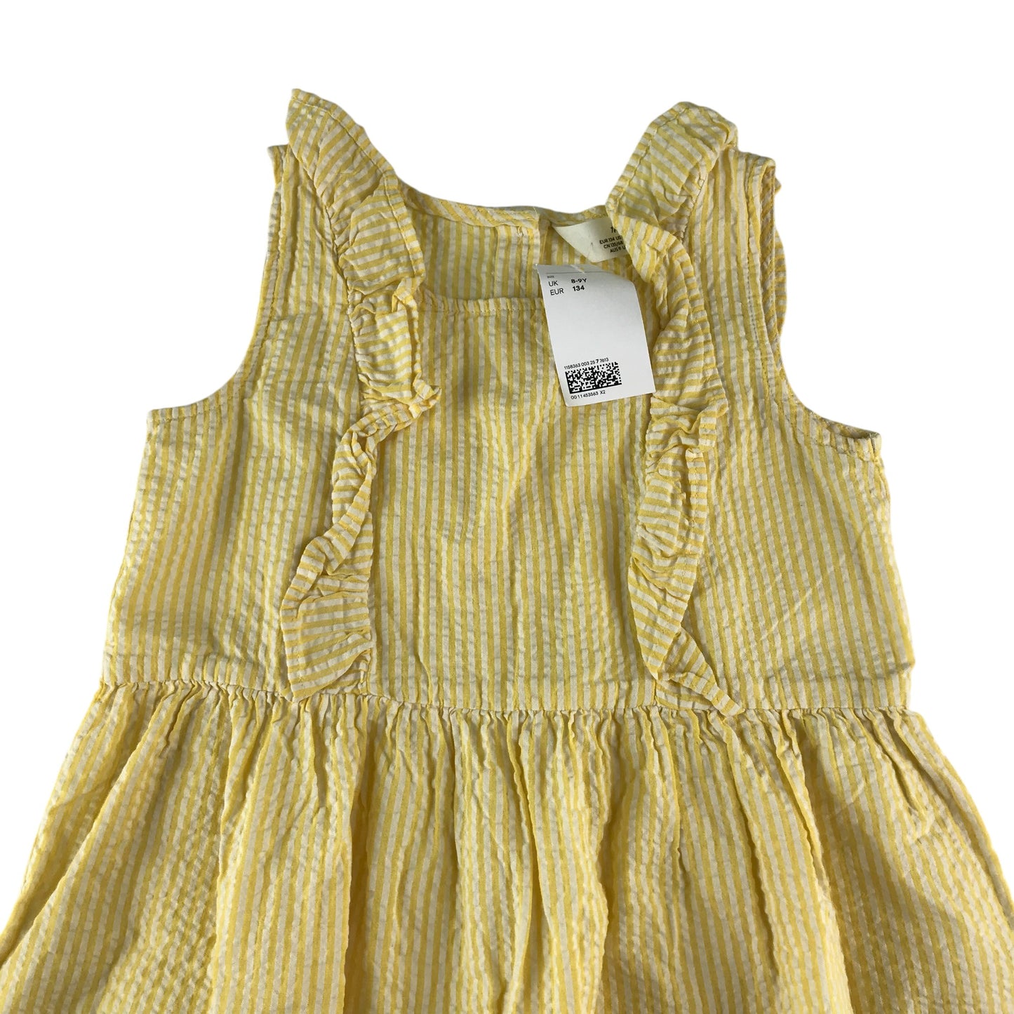 H&M dress 8-9 years yellow and white vertical stripy summer dress