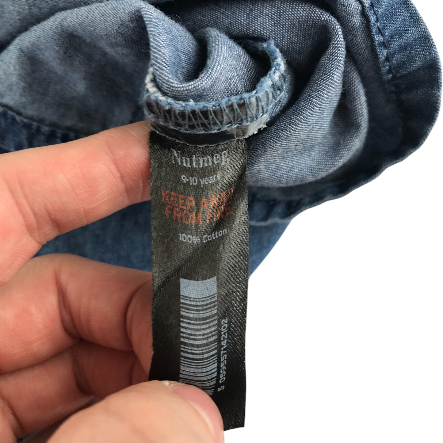 Nutmeg dress 9-10 years blue denim short sleeve