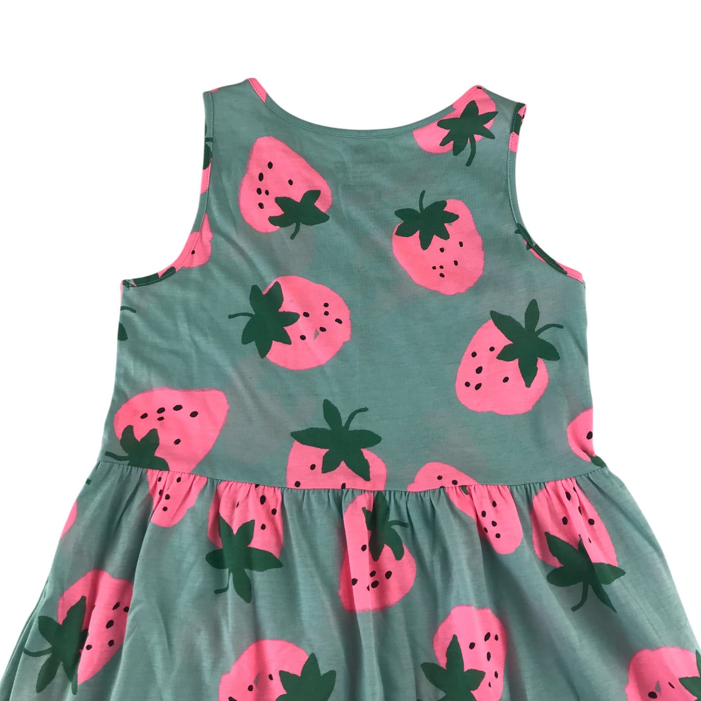 H&M dress 9-10 years blue strawberry t-shirt material print design