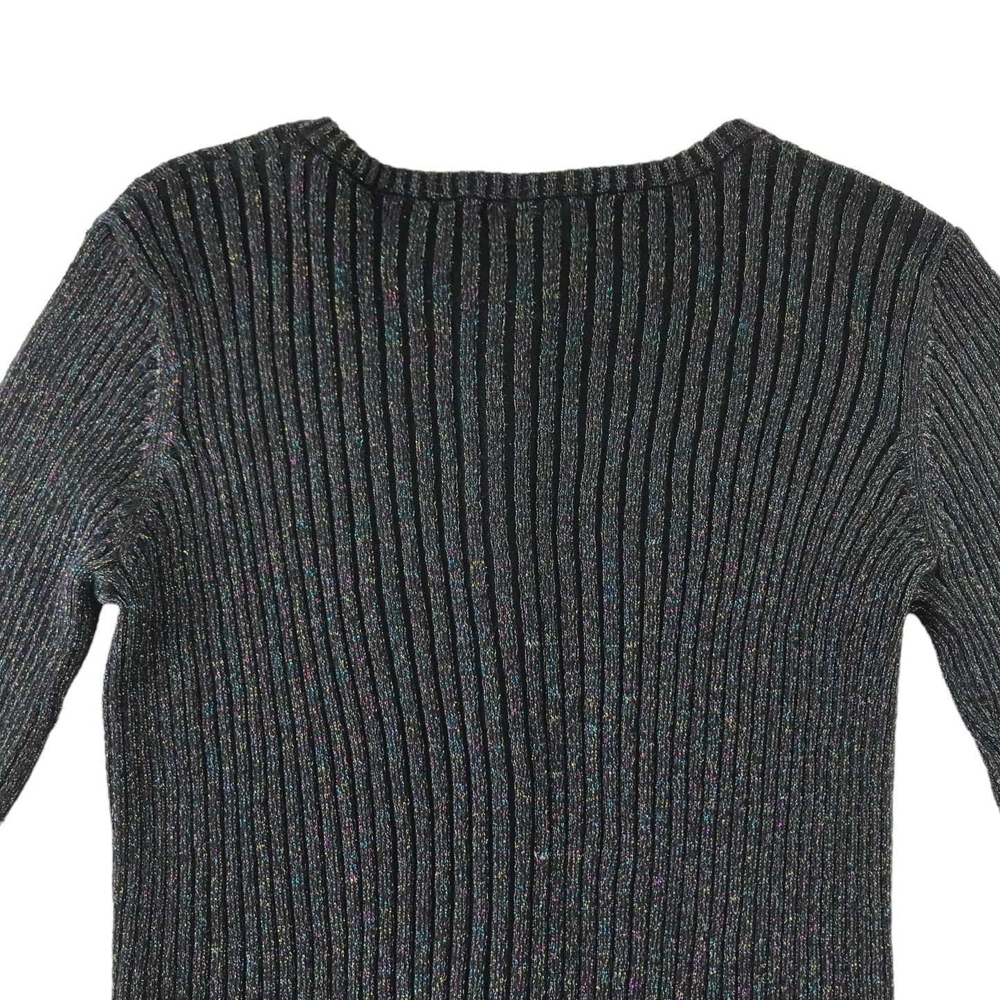 Matalan Cardigan Age 8 Black with Multicoloured Metallic Shine Design