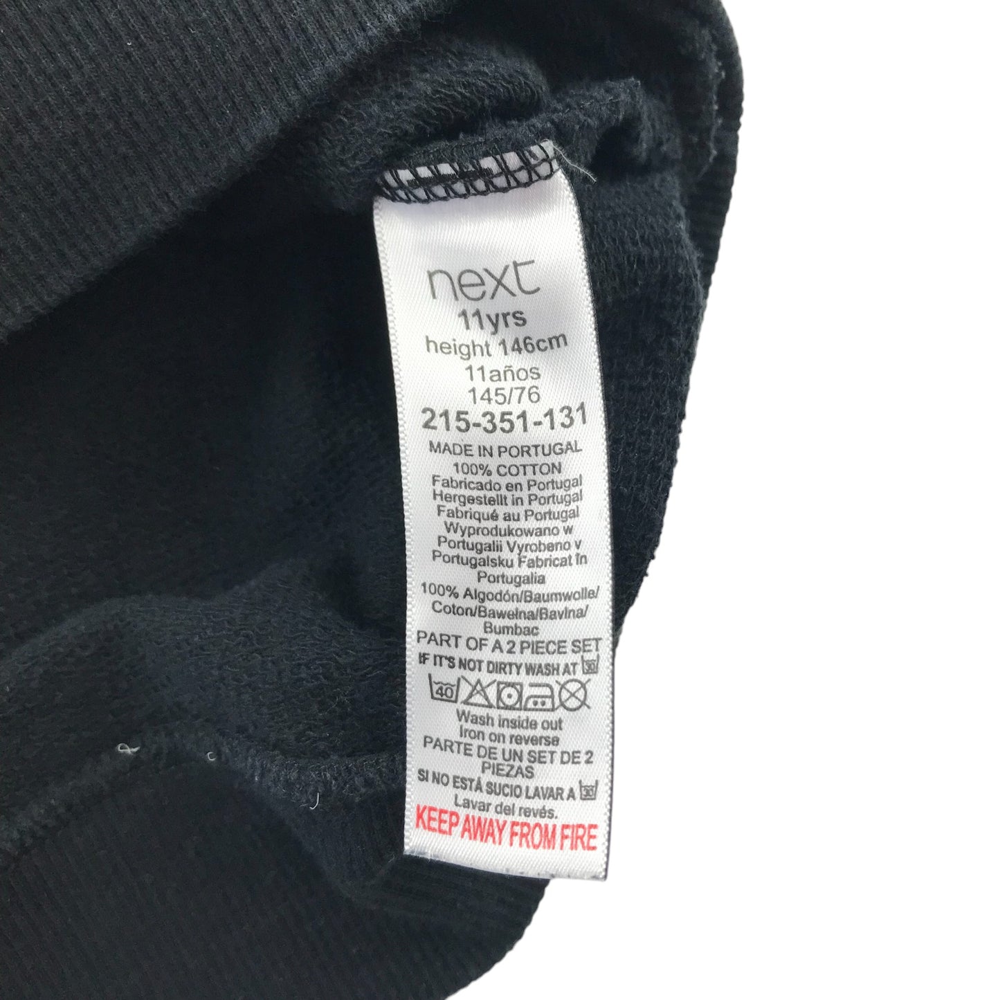 Next Sweater Age 10-11 Black Grey White Panelled Cotton