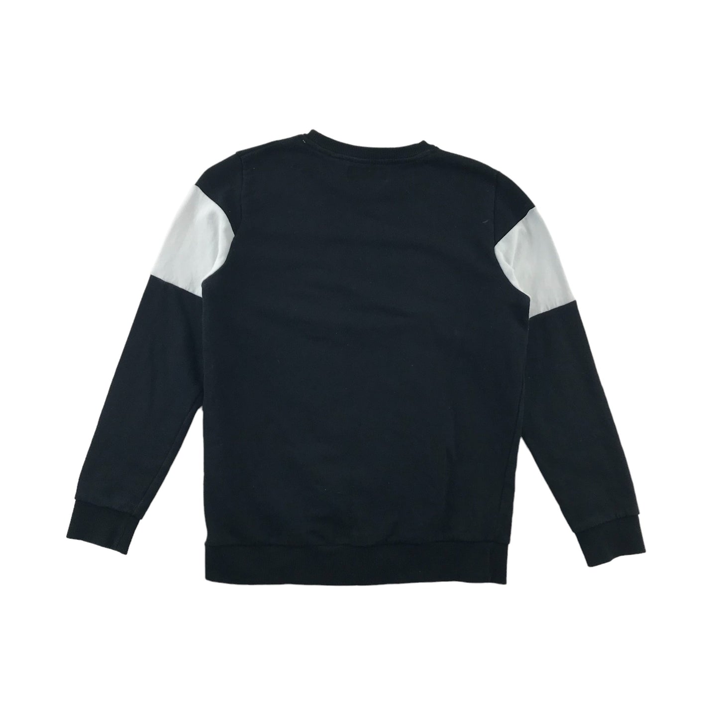Next Sweater Age 10-11 Black Grey White Panelled Cotton
