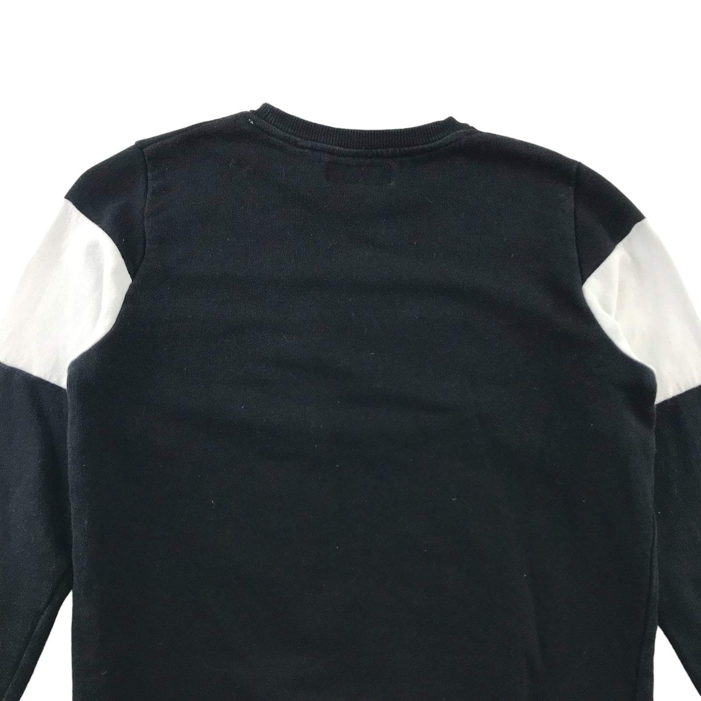 Next Sweater Age 10-11 Black Grey White Panelled Cotton