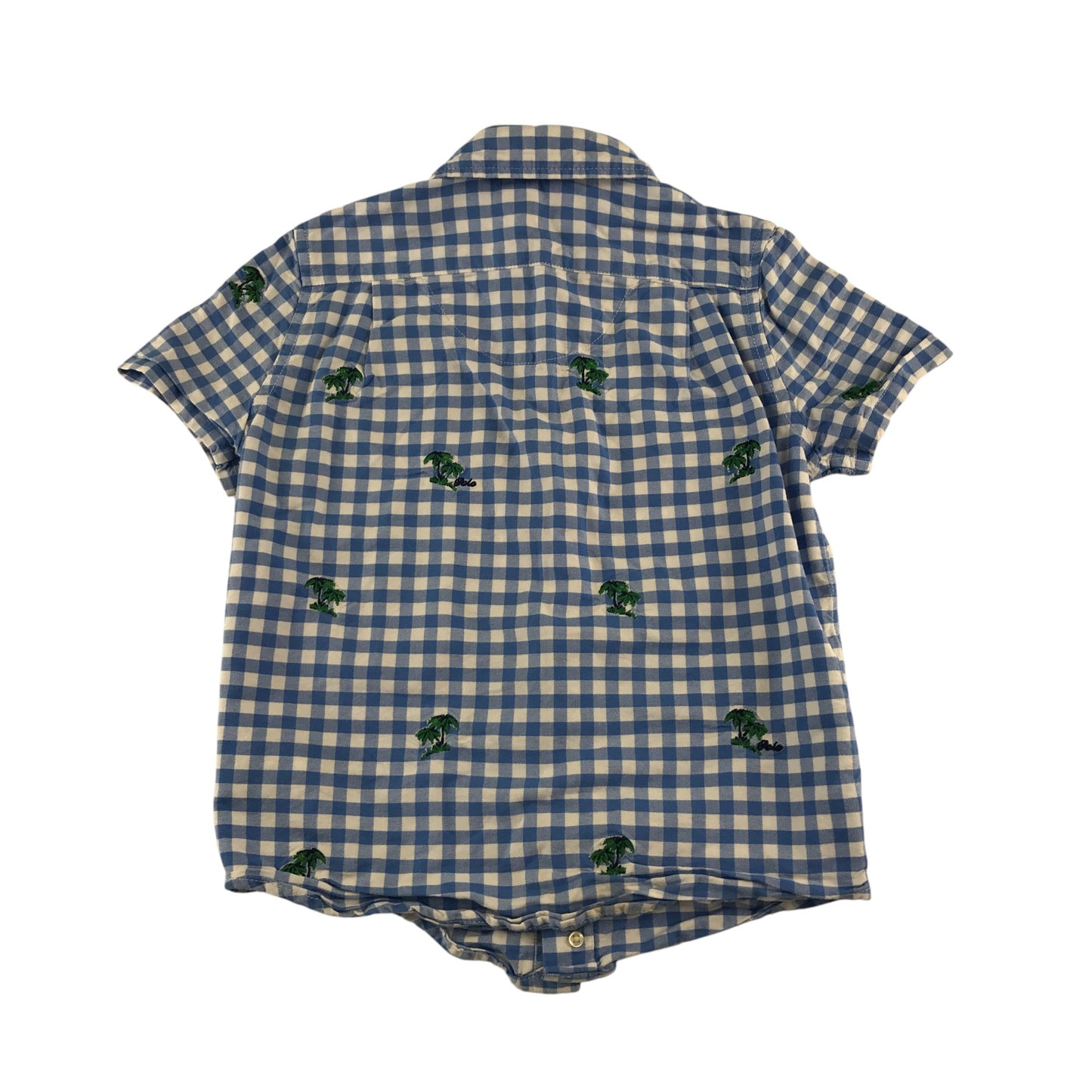 Ralph Lauren shirt 5-6 years white and blue checked with palm tree embroidery cotton